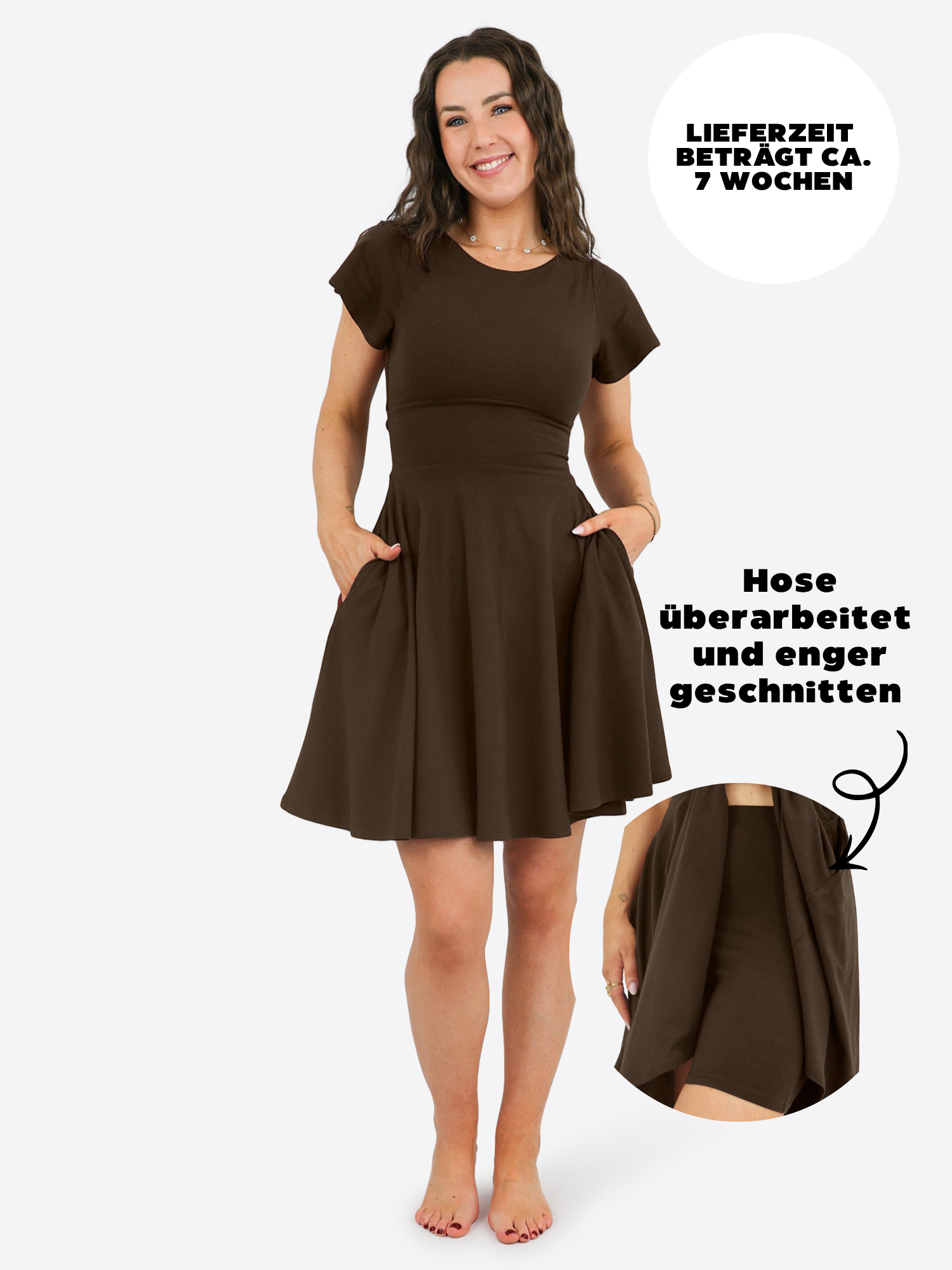 Classic Skort Kleid Linh - Dark Chocolate