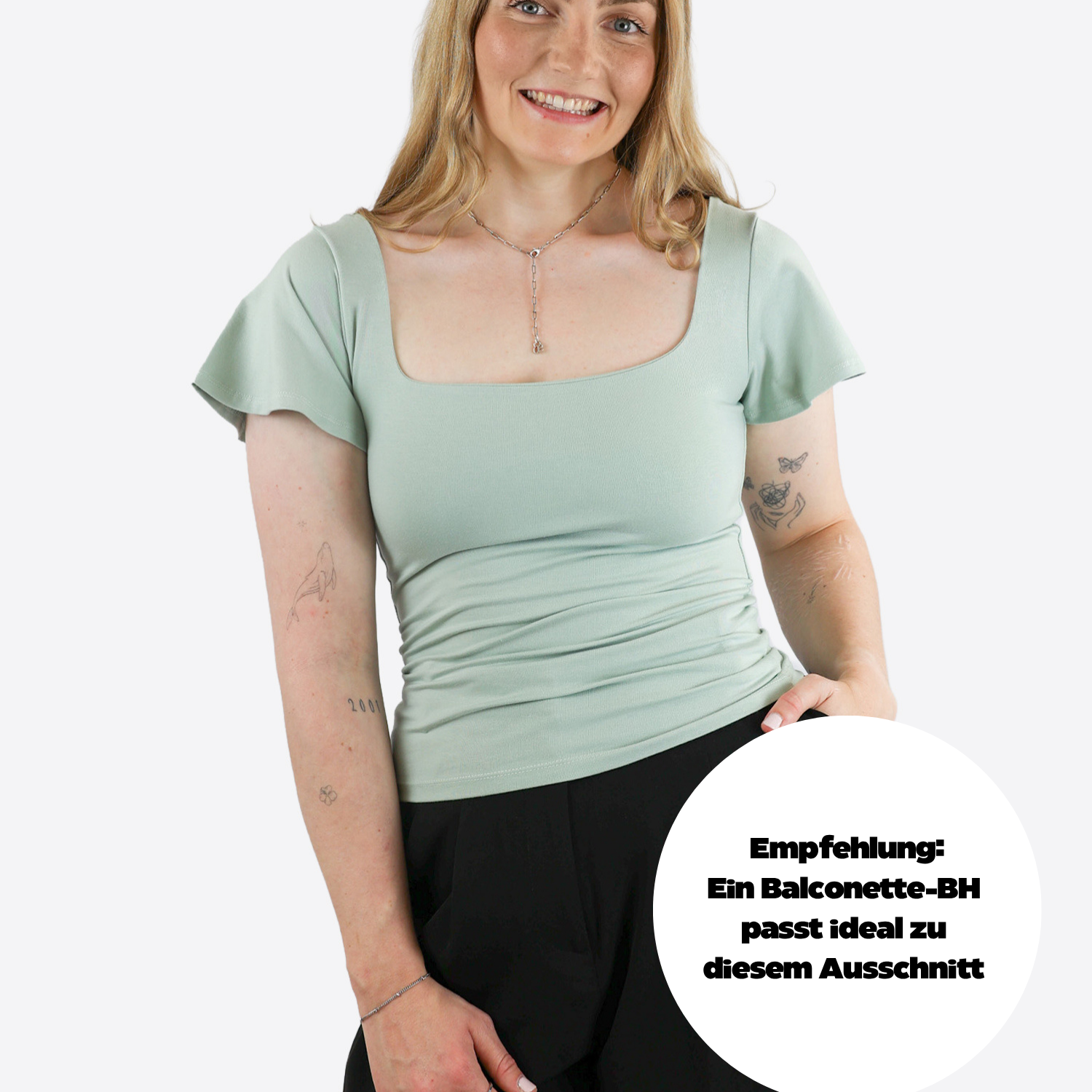 T-Shirt mit Flügelärmeln - Aloe