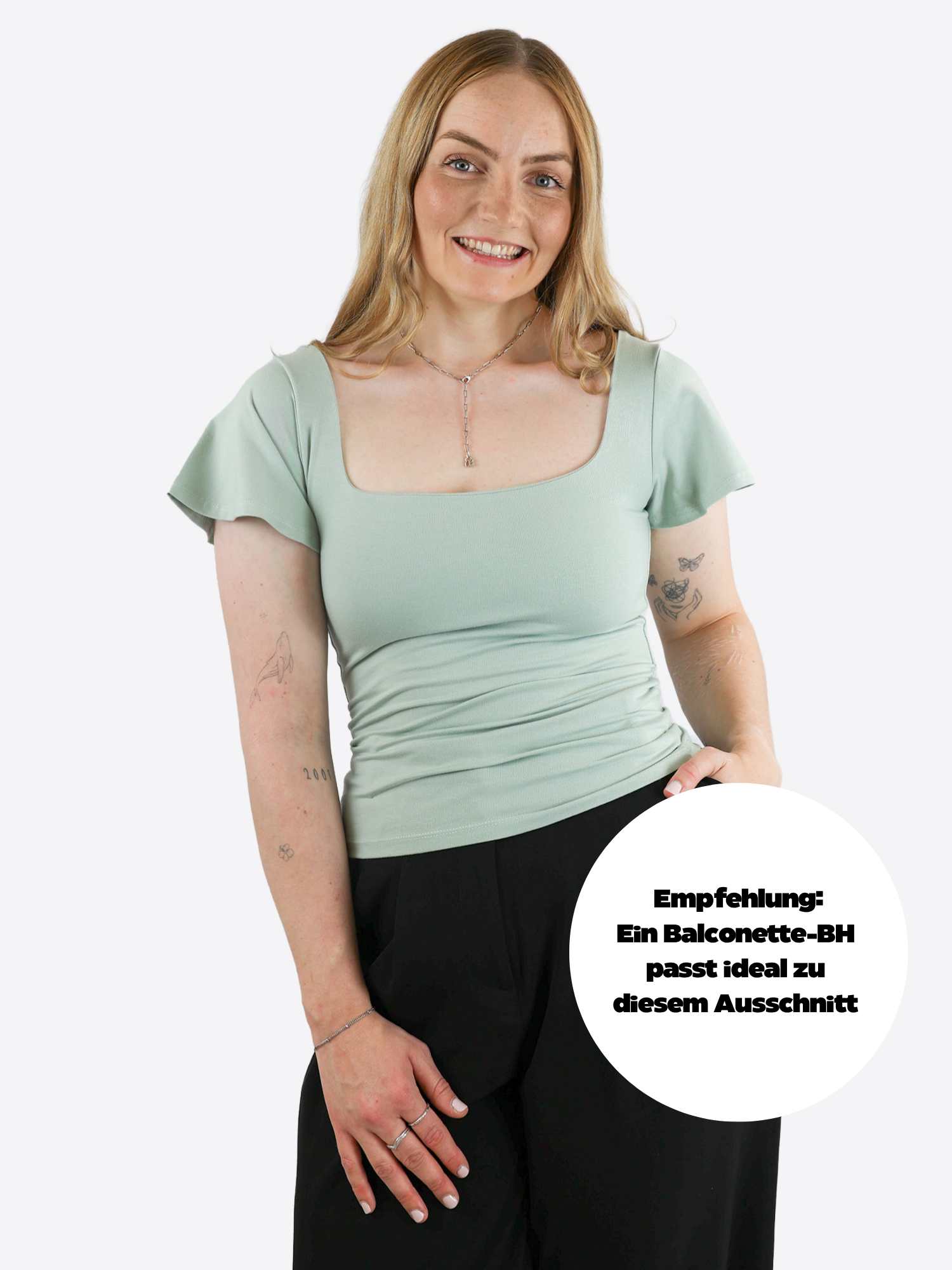 T-Shirt mit Flügelärmeln - Aloe