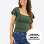 T-Shirt mit Flügelärmeln - Olive