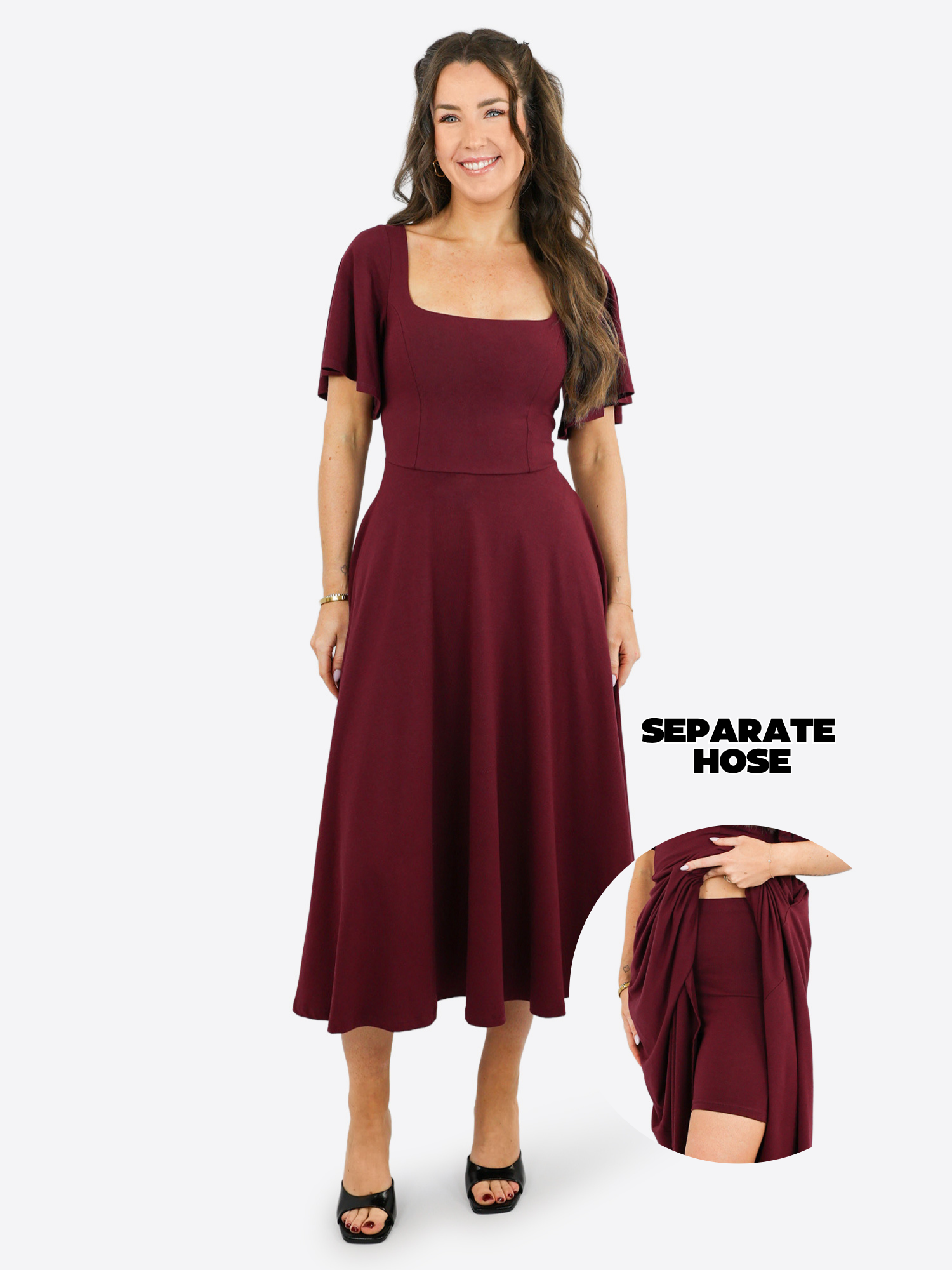 Midi Skort Kleid Mara - Plum