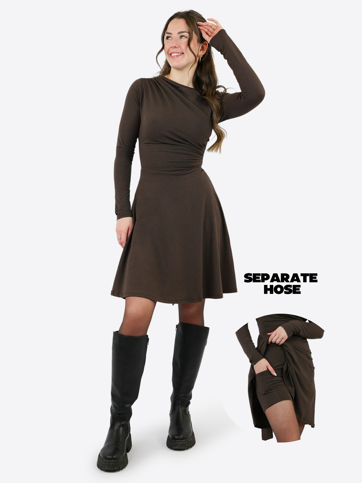 Classic Skort Kleid Clare - Dark Chocolate
