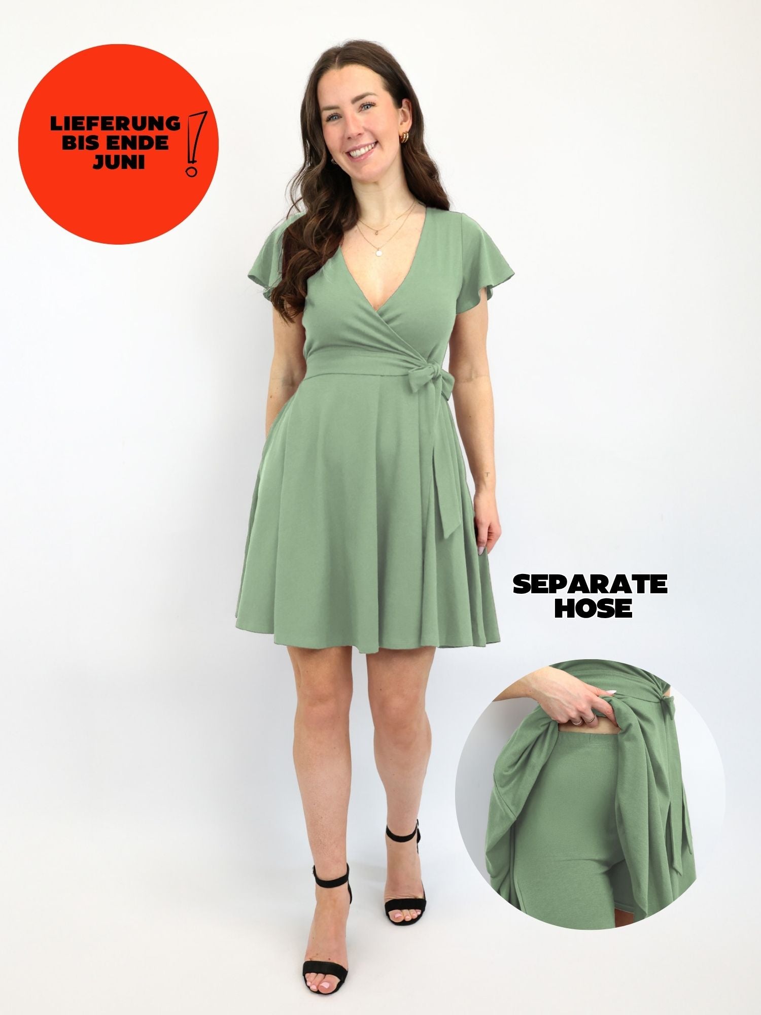 Classic Wickelkleid Carina - Aloe