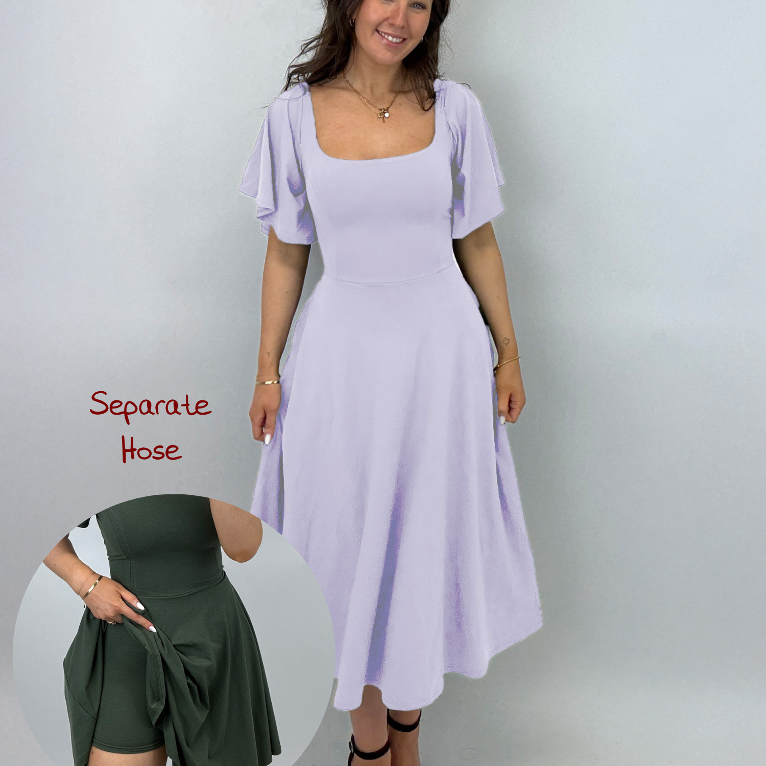 Midi Skort Kleid Mara - Flieder