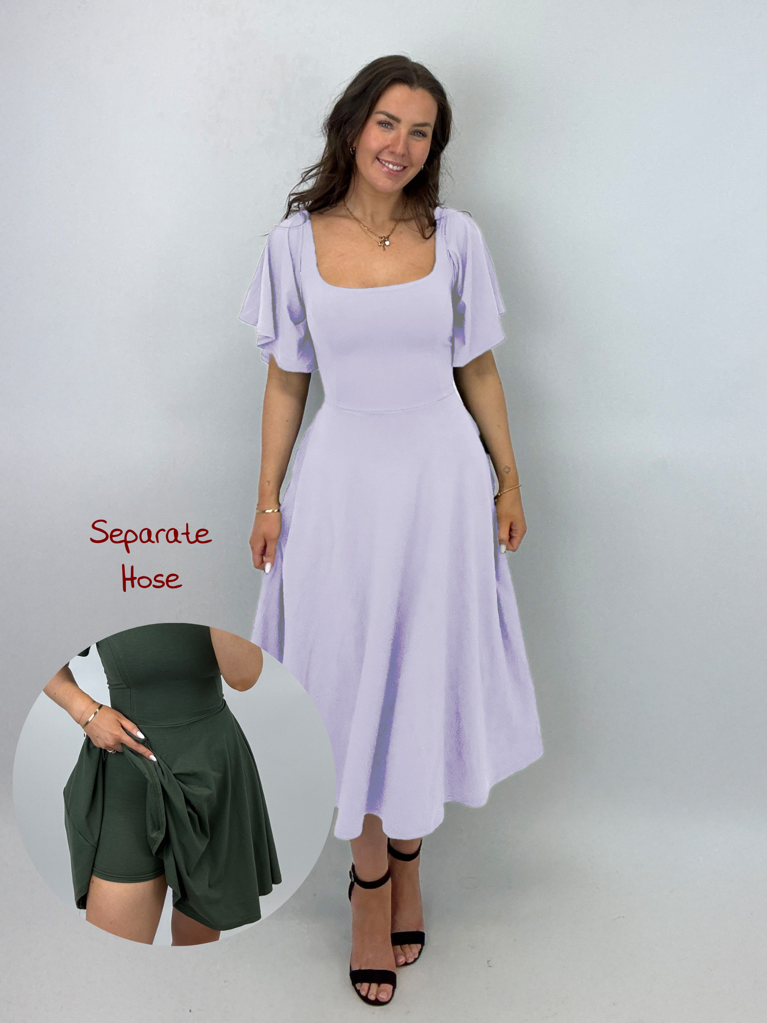 Midi Skort Kleid Mara - Flieder