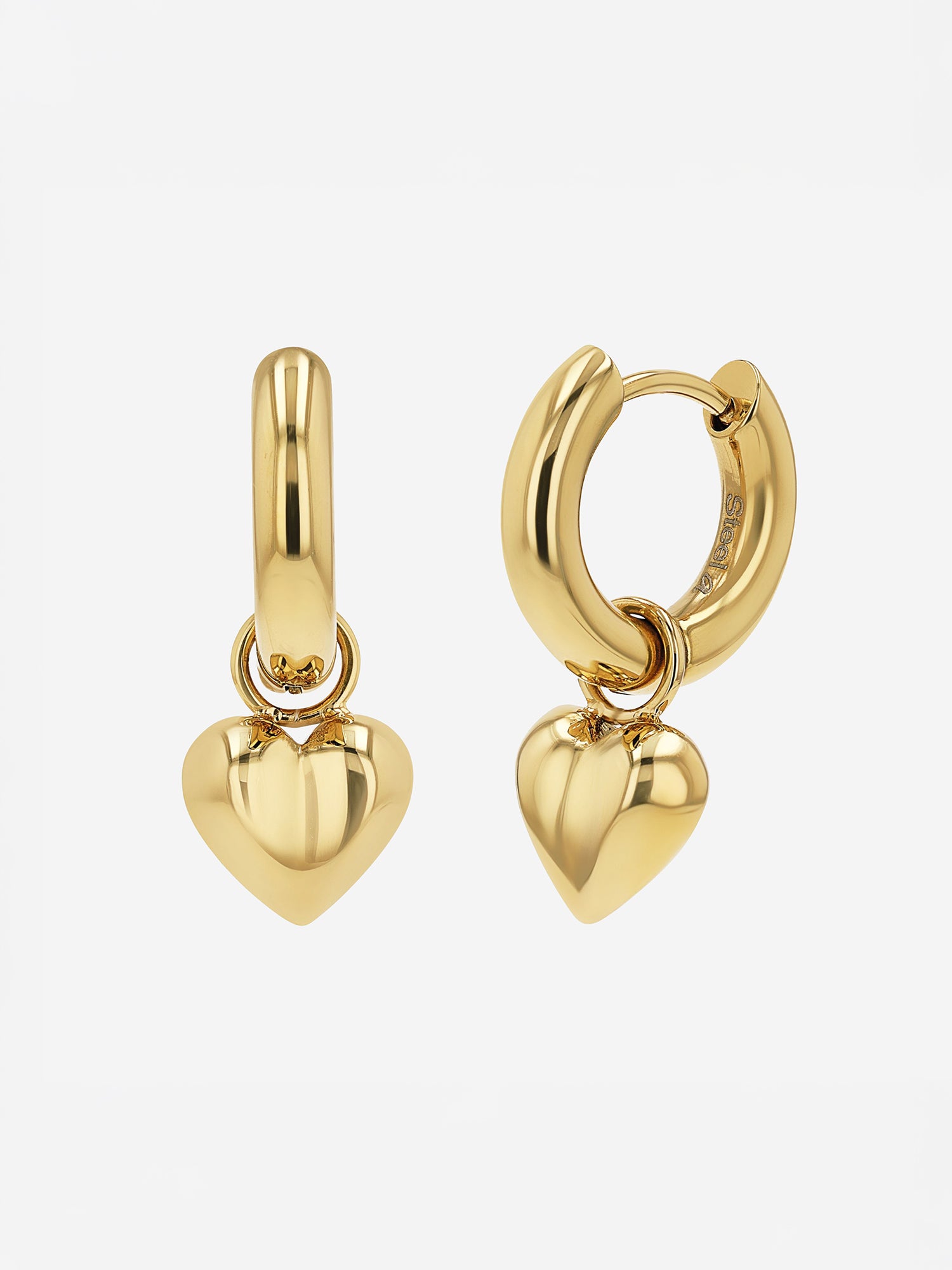 2 in 1 Herz Charm Ohrringe