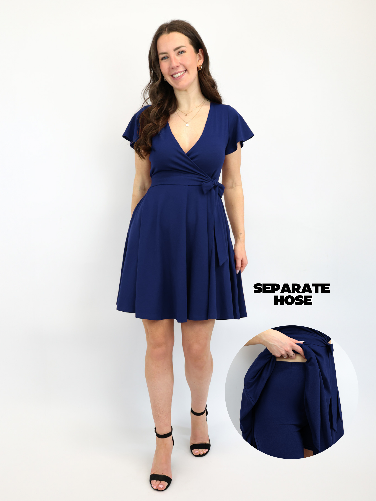 Classic Wickelkleid Carina - Midnight Blue