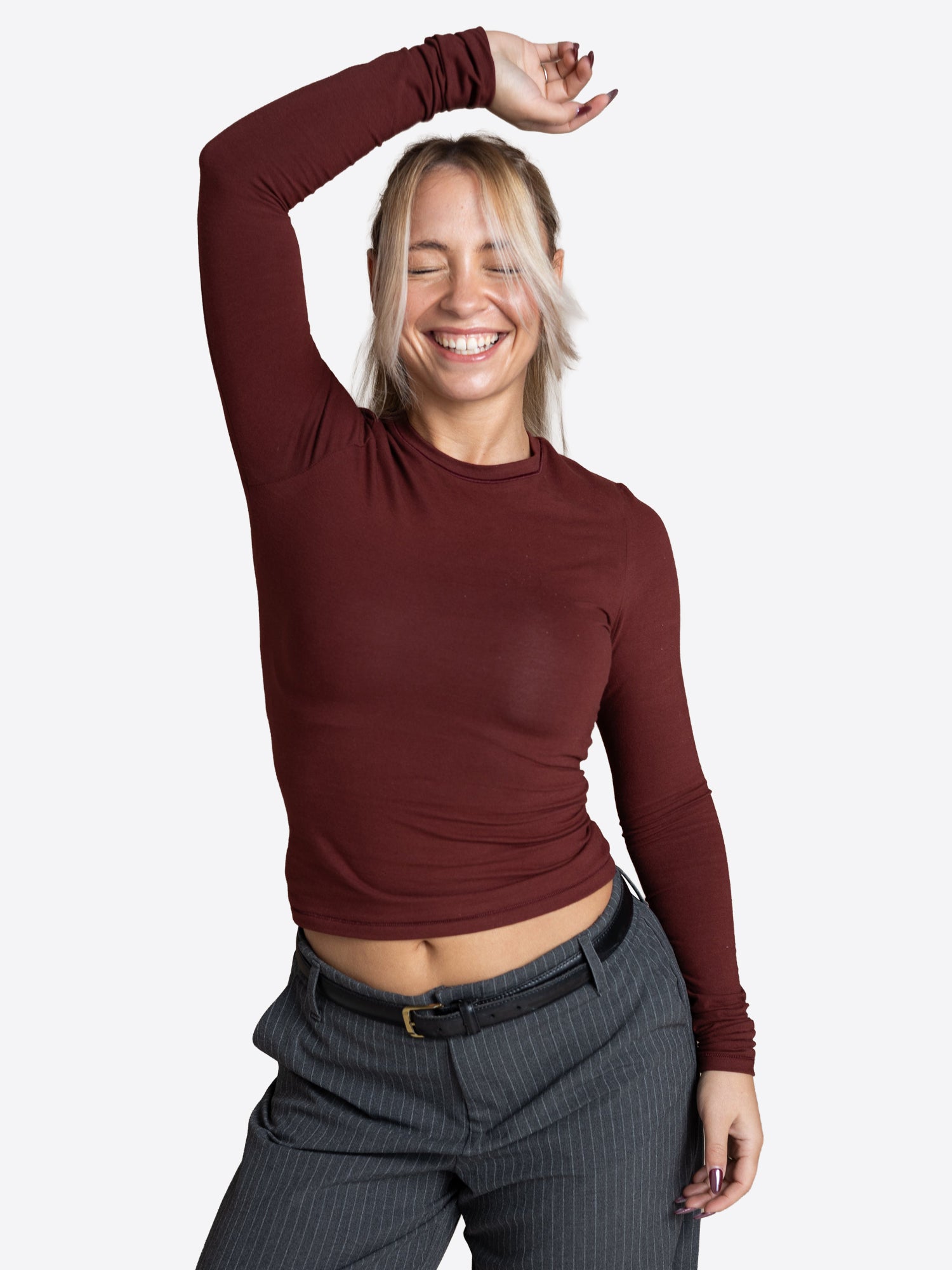 Longsleeve (Slim) – Bordeaux