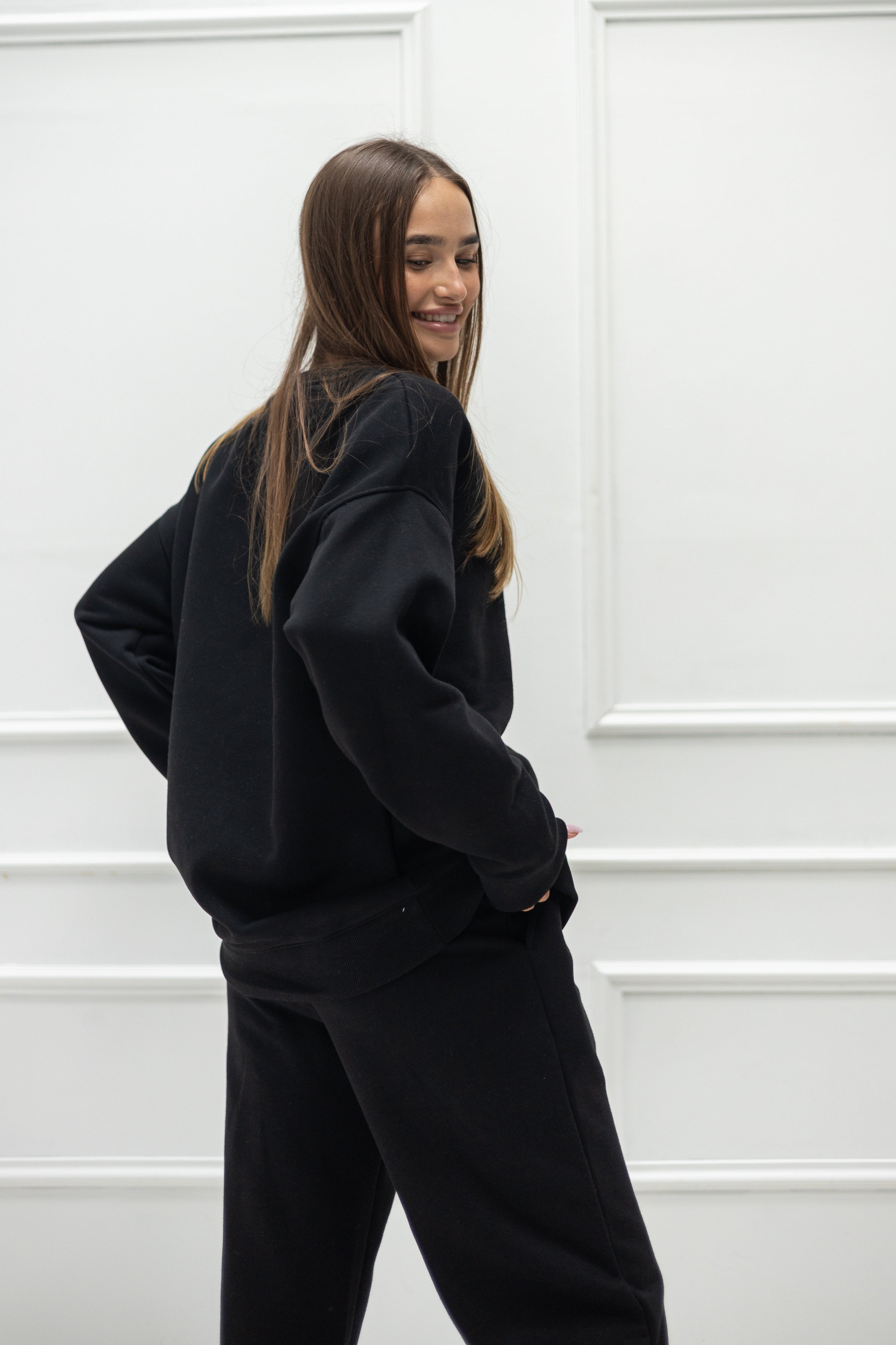 Wide Waistband Sweater – Schwarz