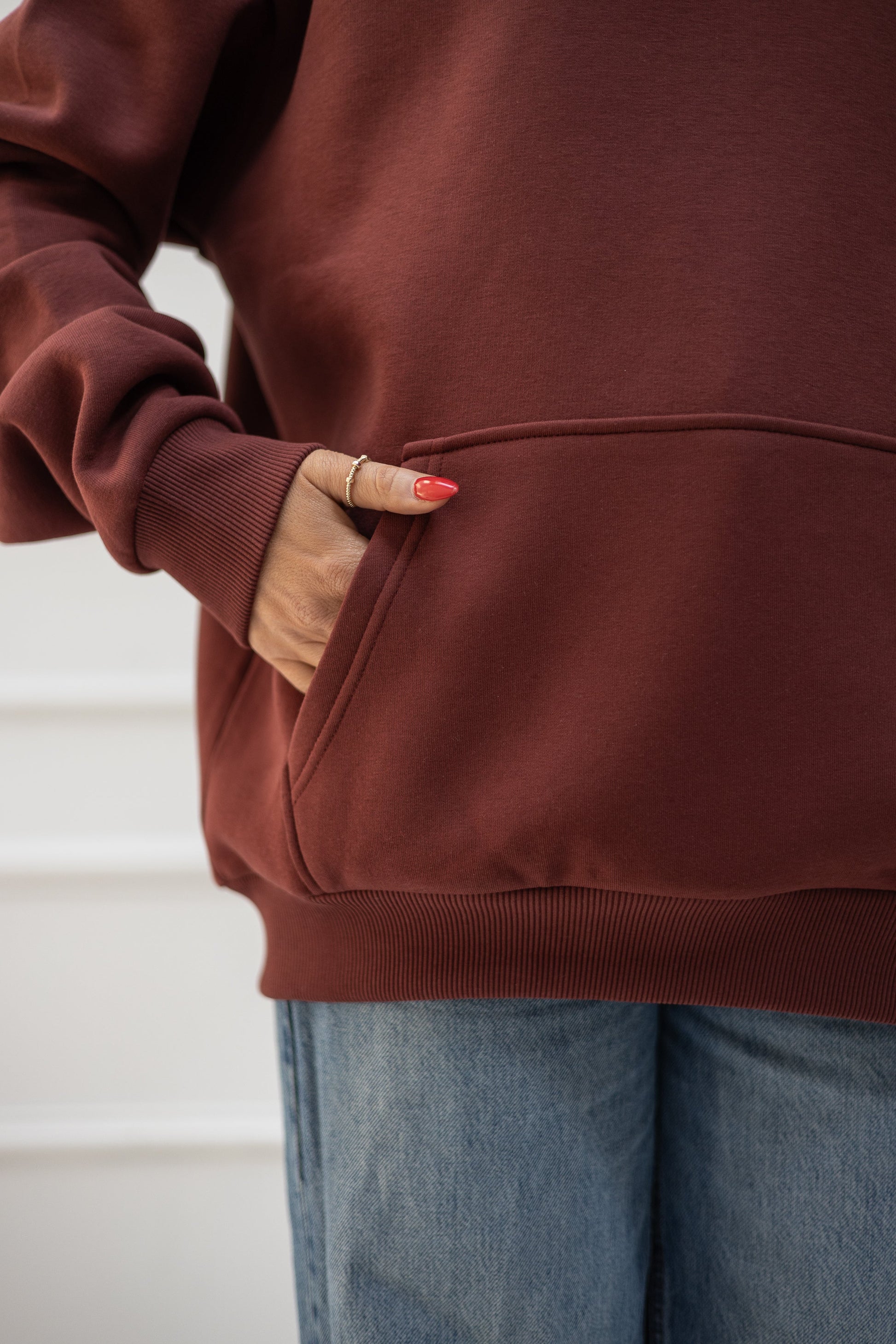 Original Regular Waistband Hoodie "I made you coffee" – Bordeaux