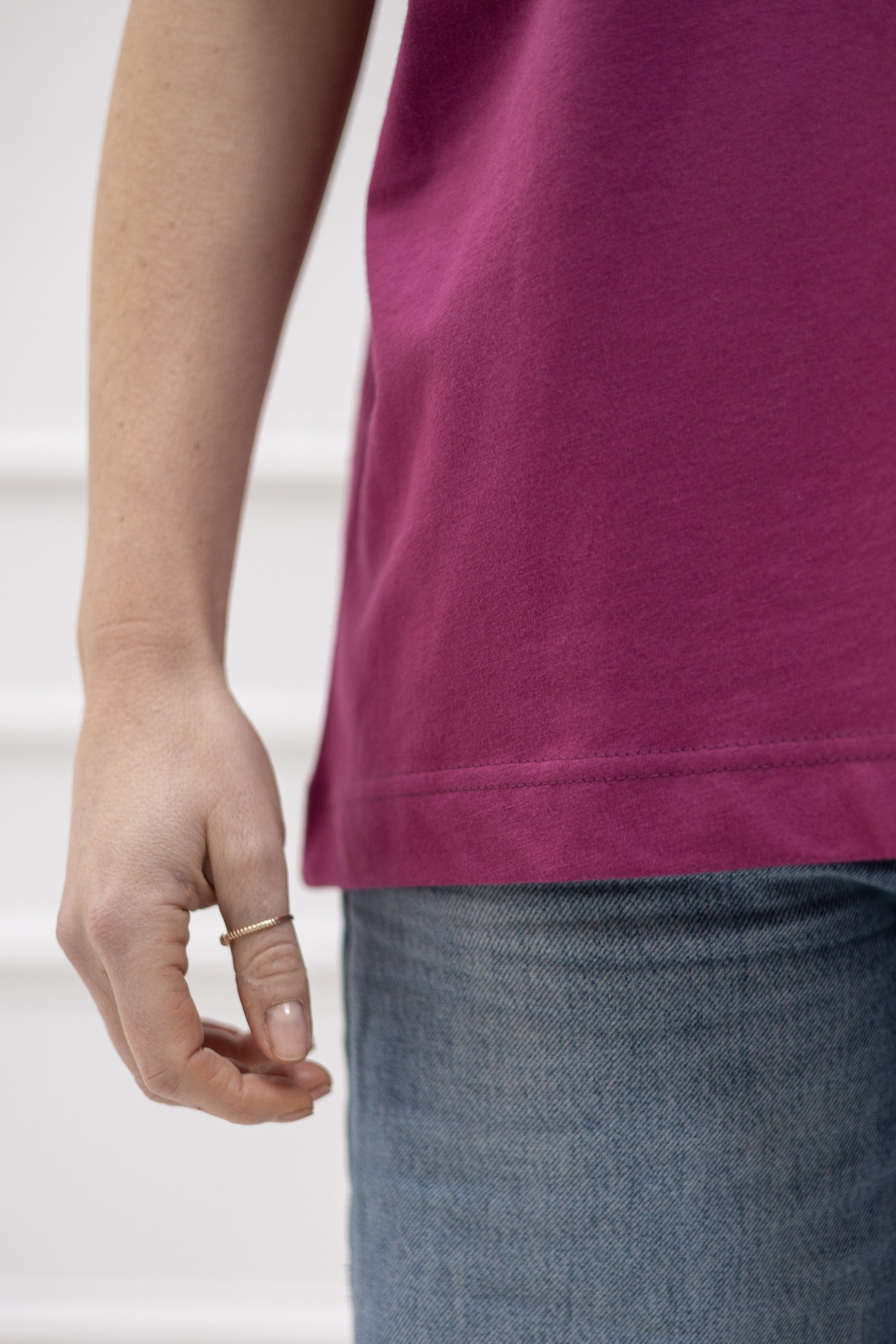 Soft Touch T-Shirt "Heart flower" – Berry