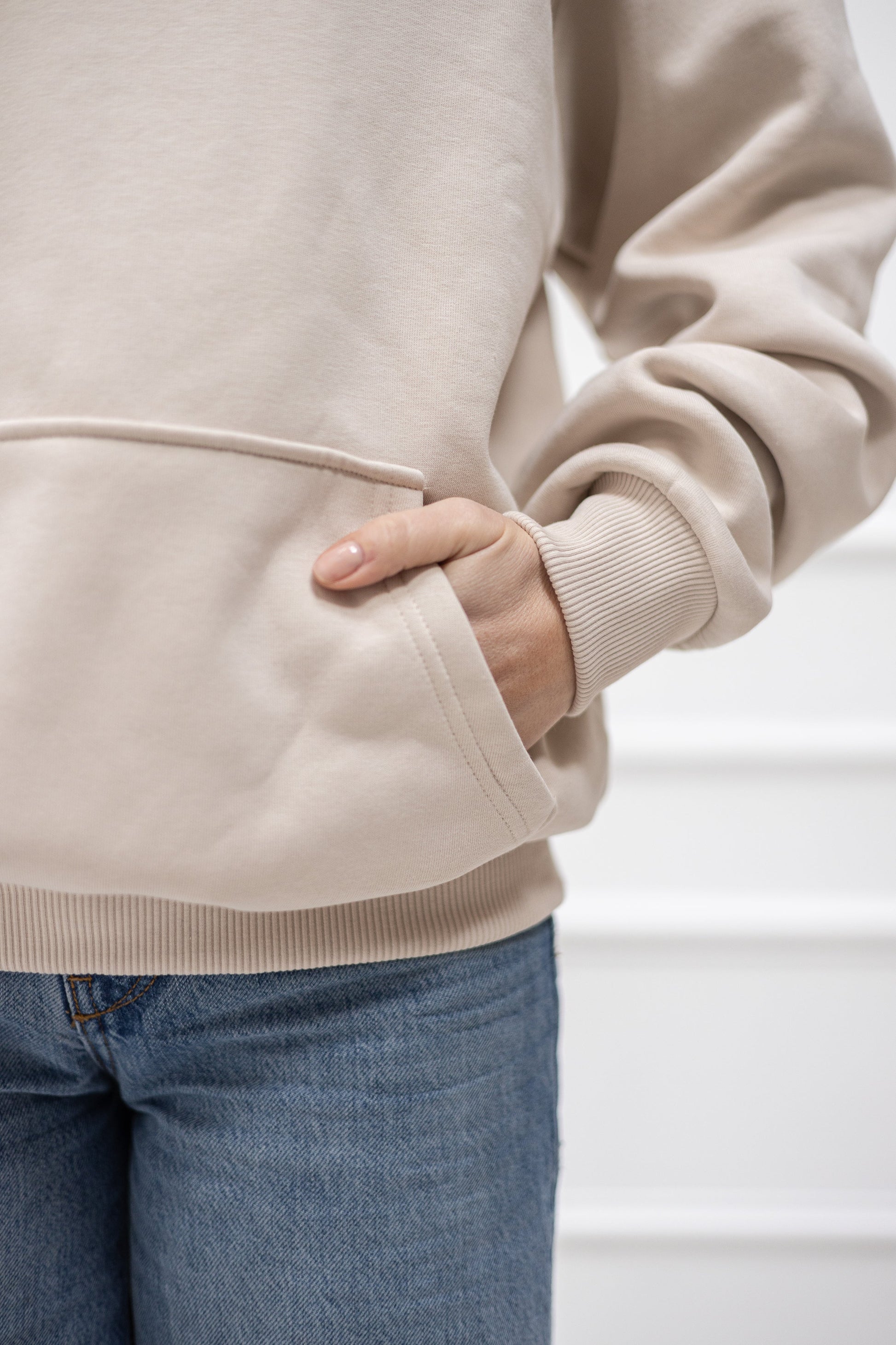 Original Regular Waistband Hoodie "Love letter" – Beige