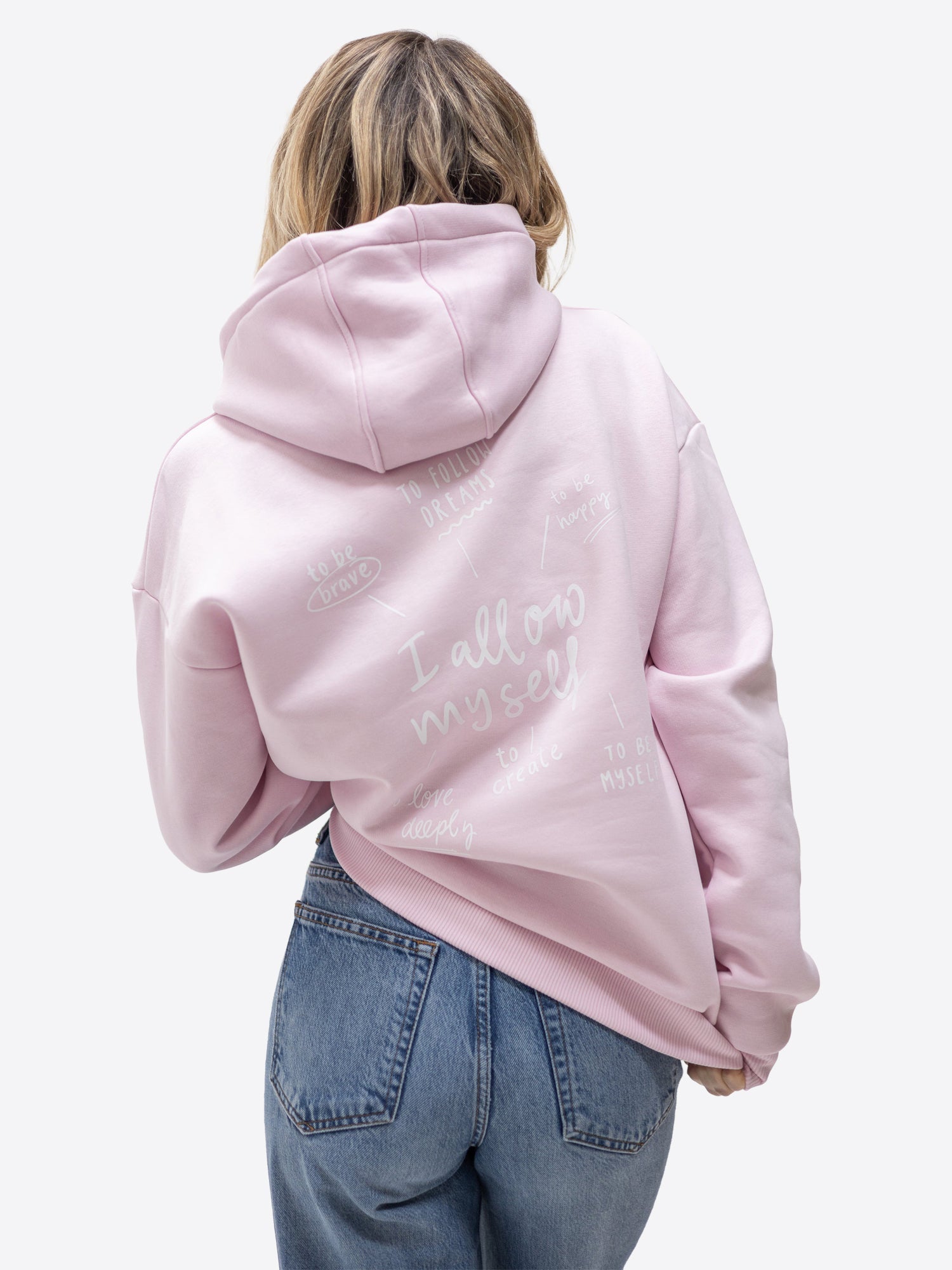 Original Regular Waistband Hoodie "I allow myself" – Rosa