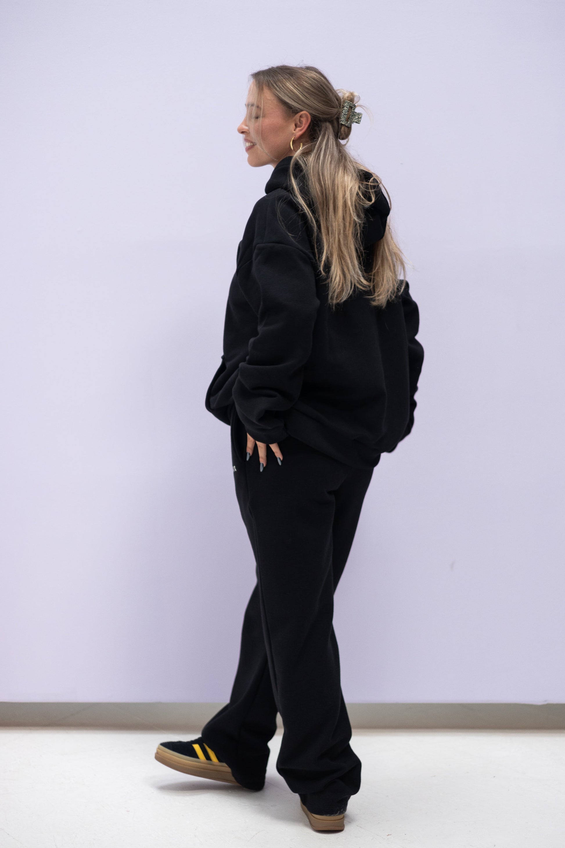 Original Wide Waistband Hoodie – Schwarz