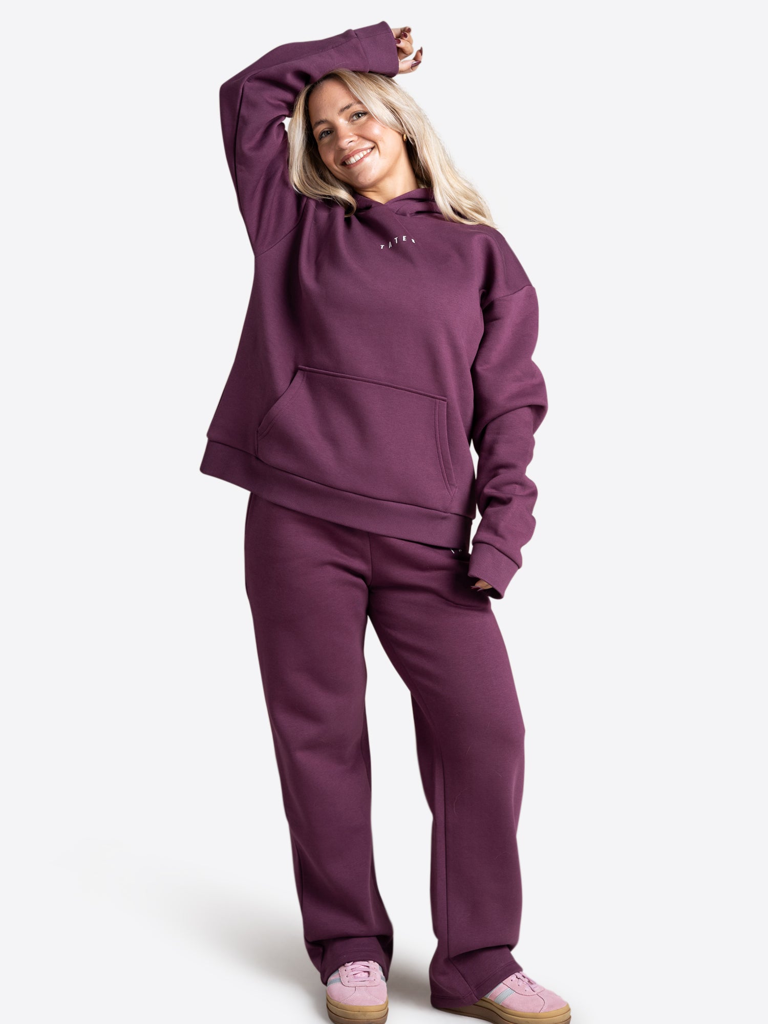 Jogginghose wide leg – Aubergine