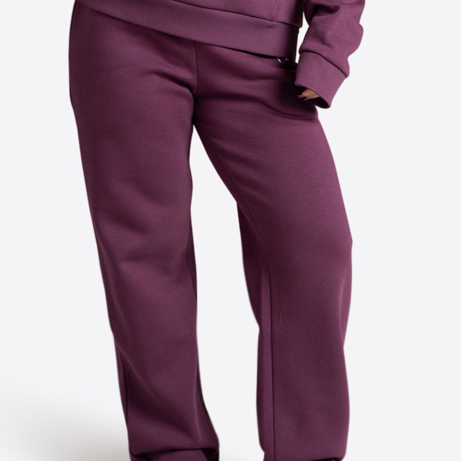 Jogginghose wide leg – Aubergine