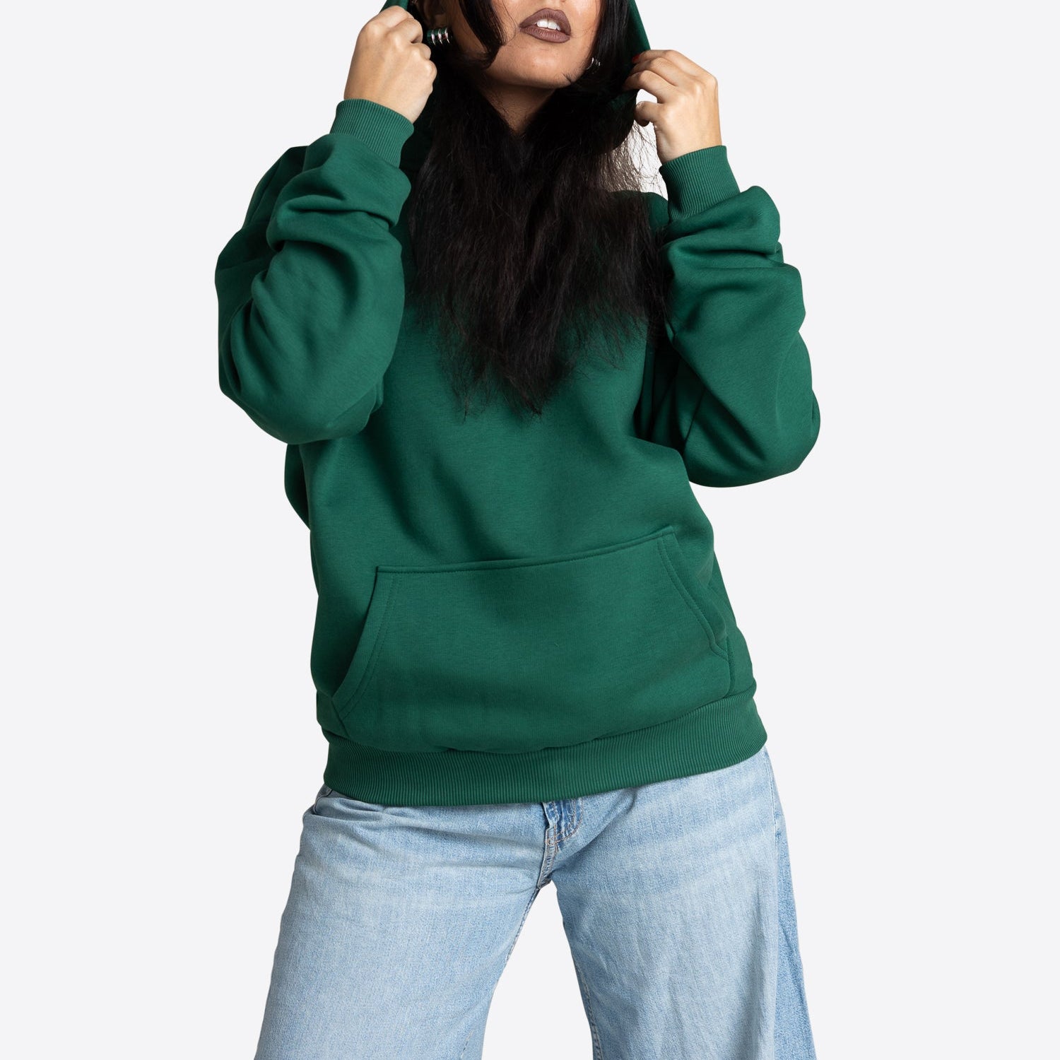 Regular Waistband Hoodie – Grün