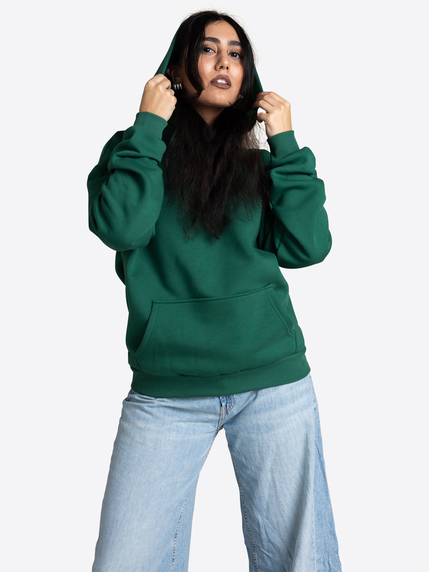 Regular Waistband Hoodie – Grün