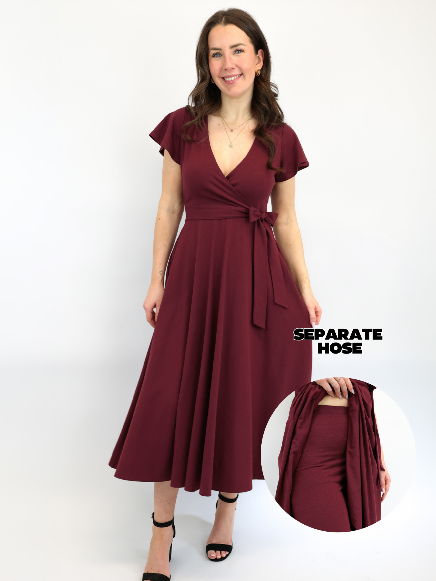 Midi Wickelkleid Carina - Plum