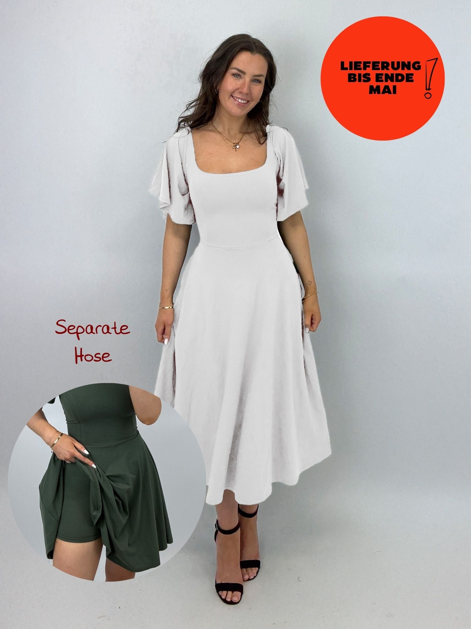 Midi Skort Kleid Kate - Off white
