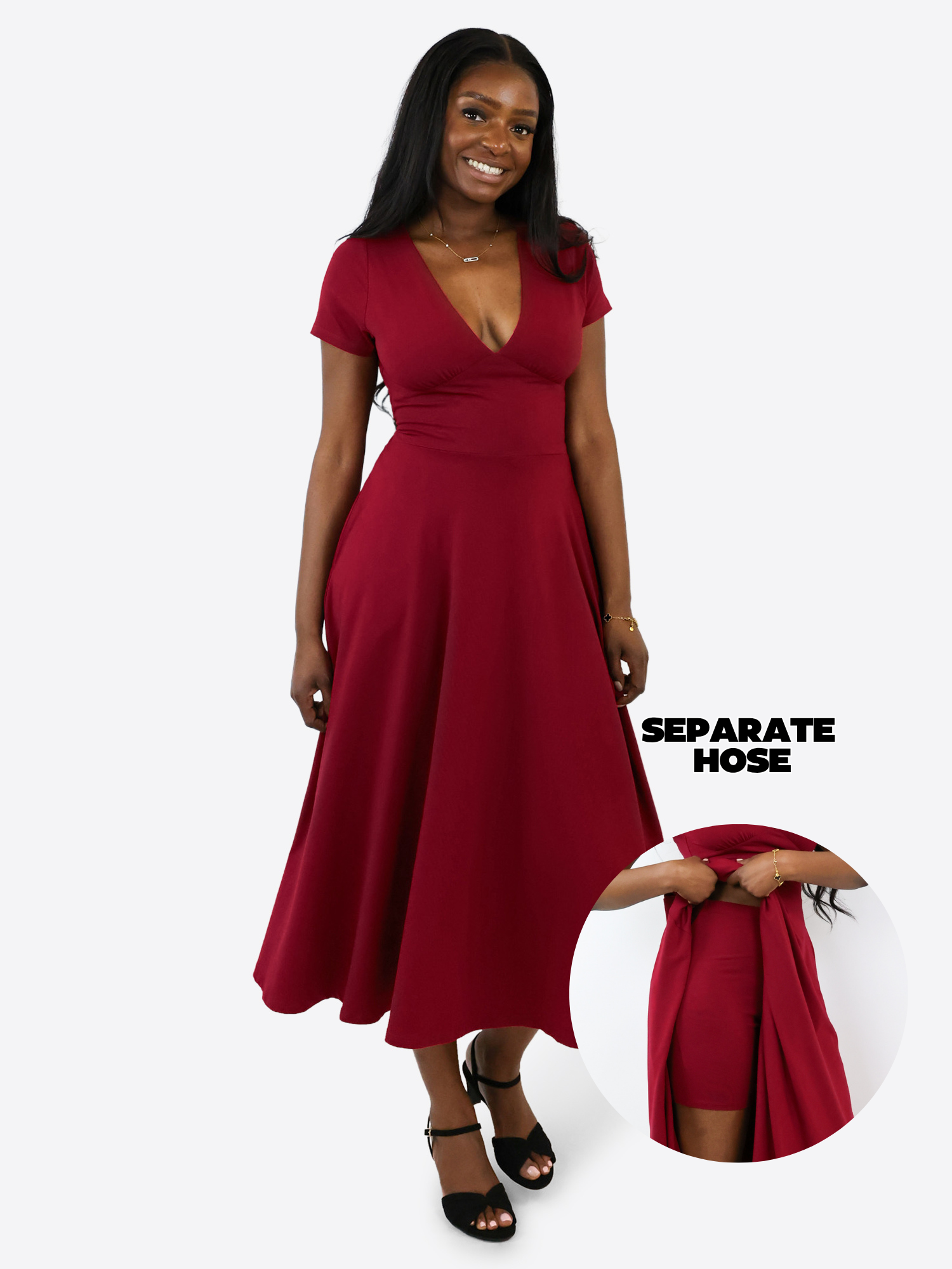 Midi Skort Kleid Marli - Cranberry