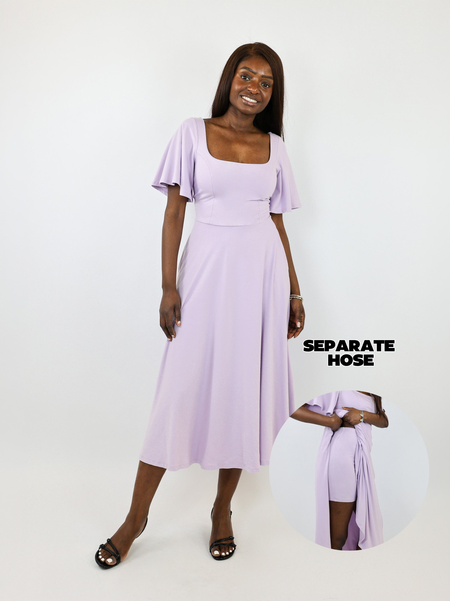 Midi Skort Kleid Mara - Flieder