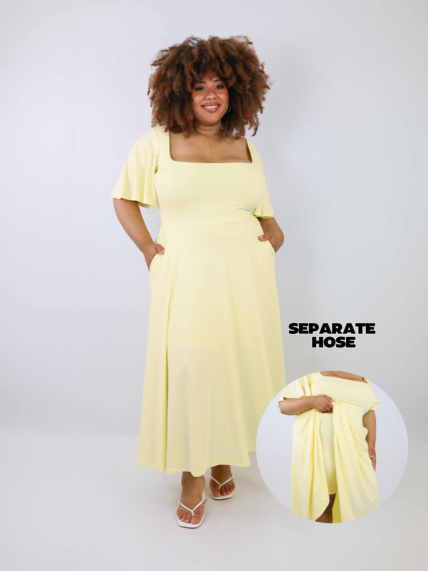 Midi Skort Kleid Mara - Pastellgelb
