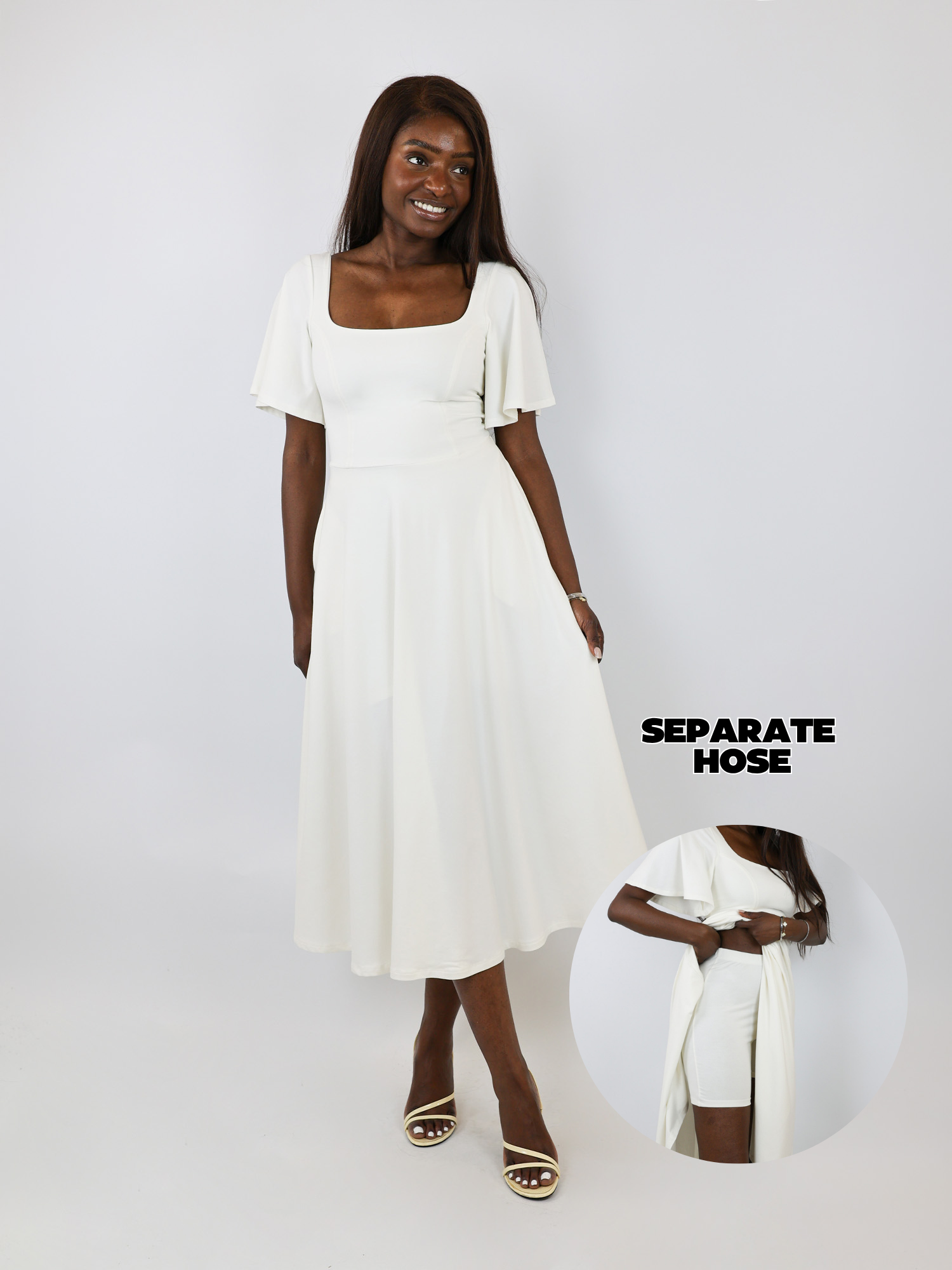Midi Skort Kleid Kate - Off white