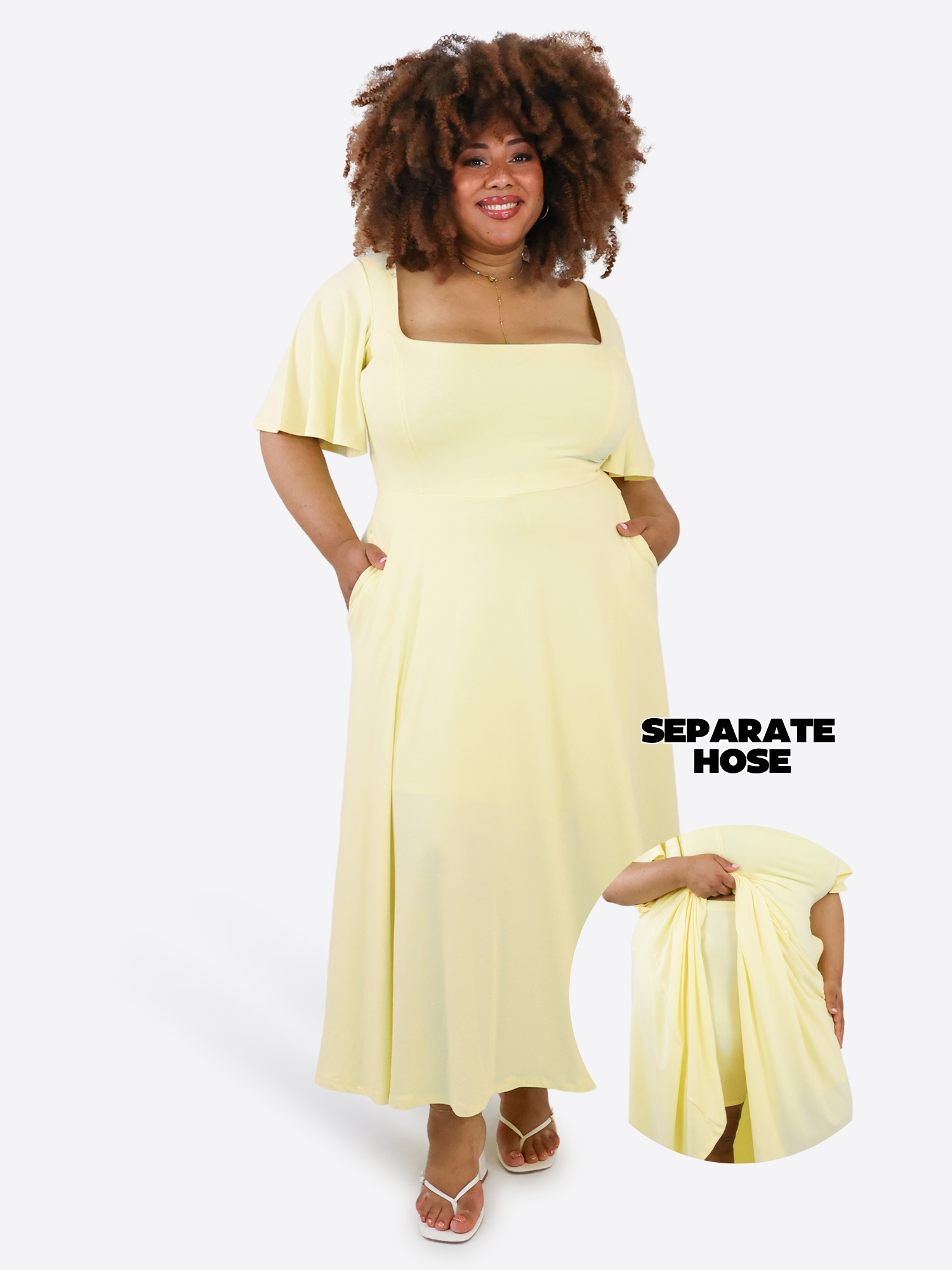 Midi Skort Kleid Mara - Pastellgelb