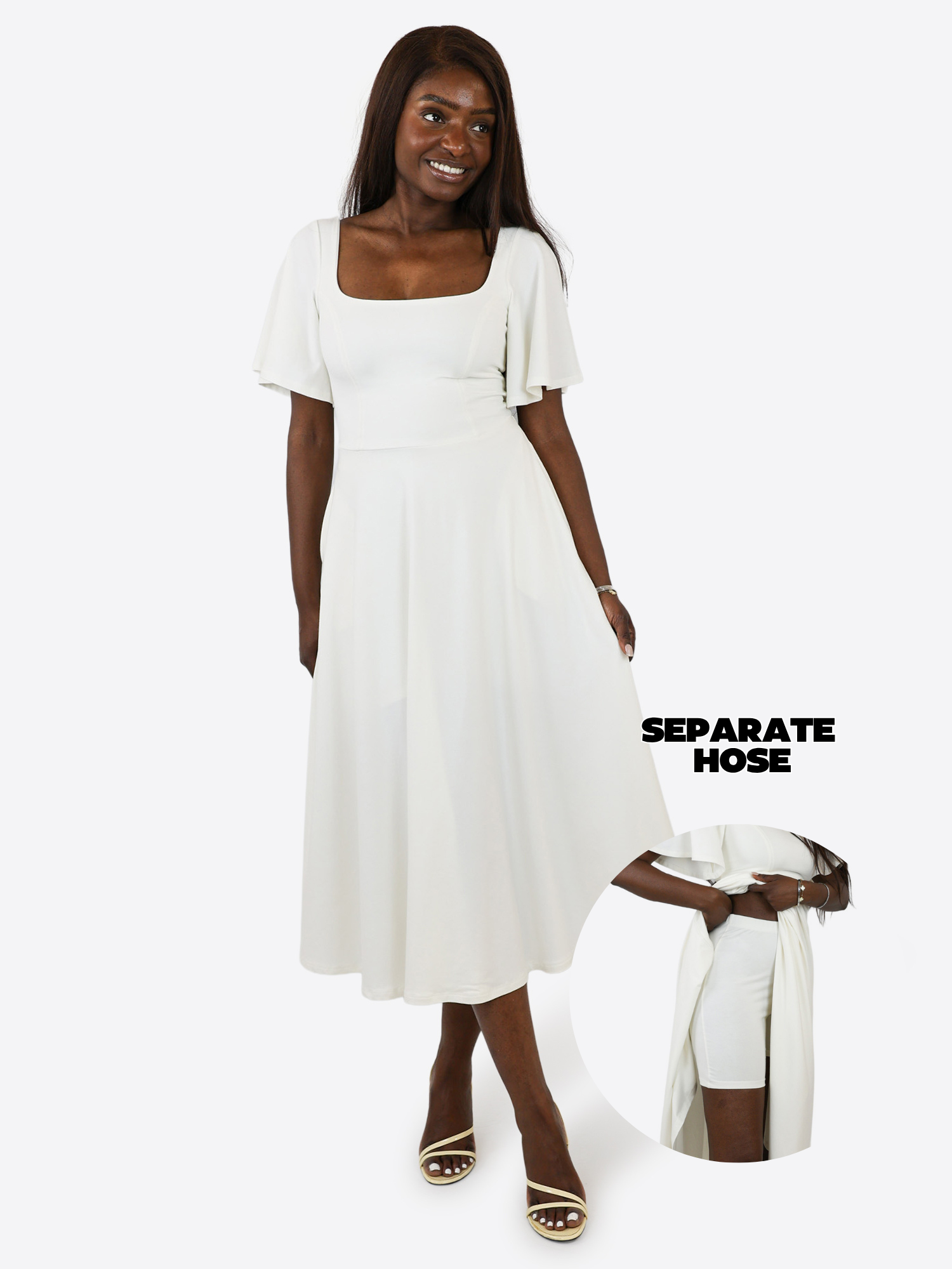Midi Skort Kleid Kate - Off white