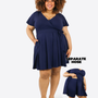 Classic Wickelkleid Carina - Midnight Blue