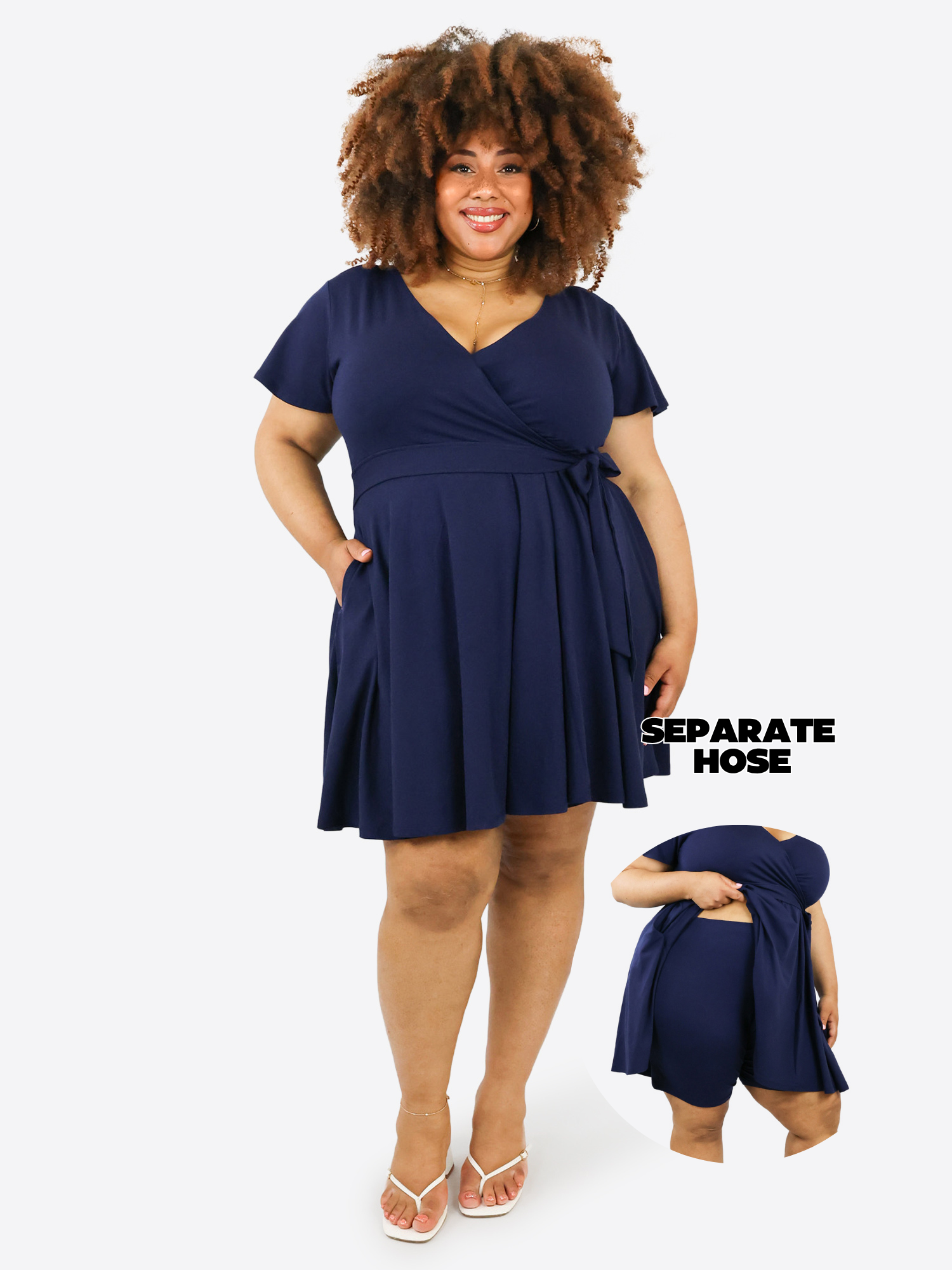 Classic Wickelkleid Carina - Midnight Blue