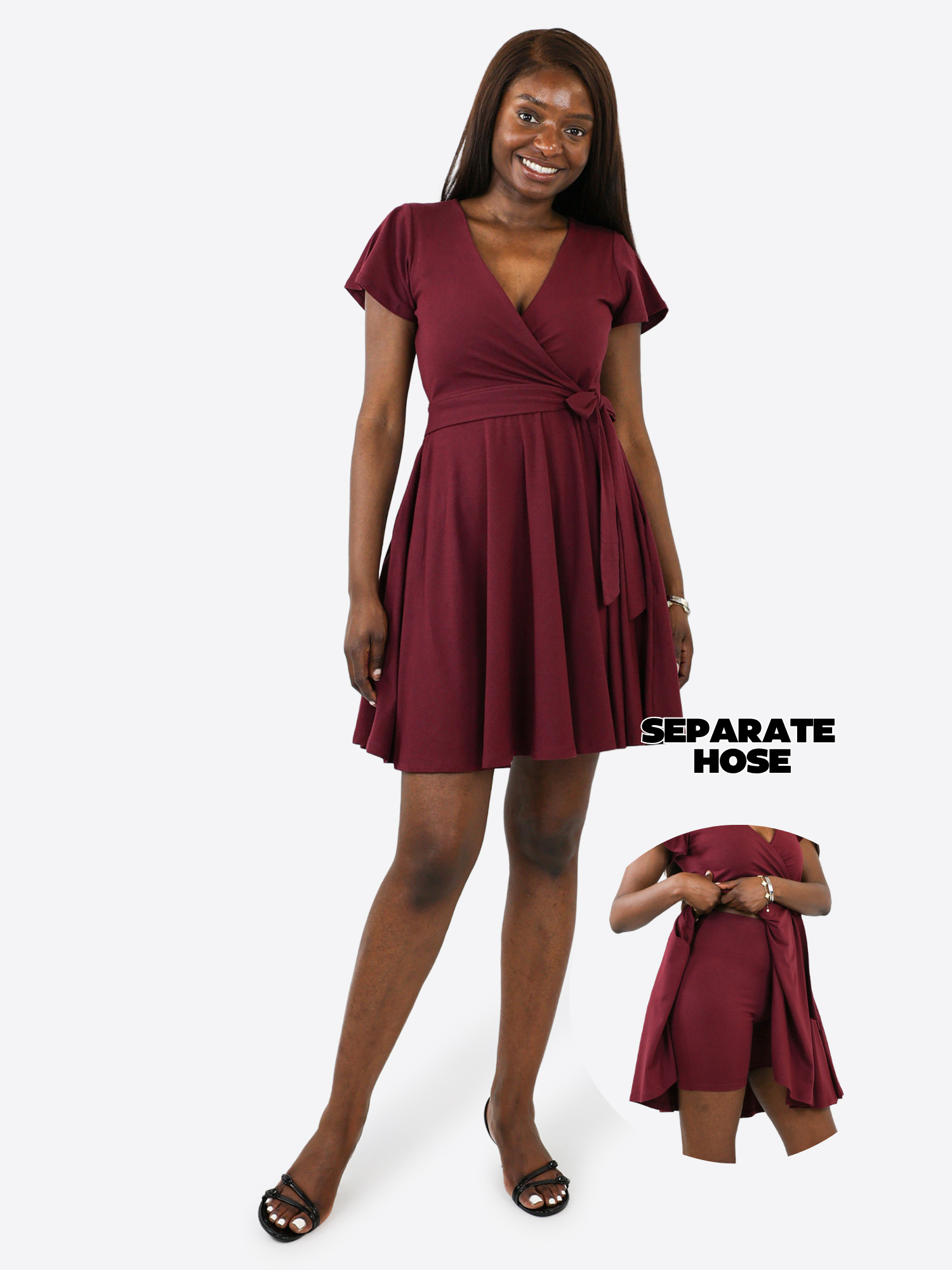 Classic Wickelkleid Carina - Plum