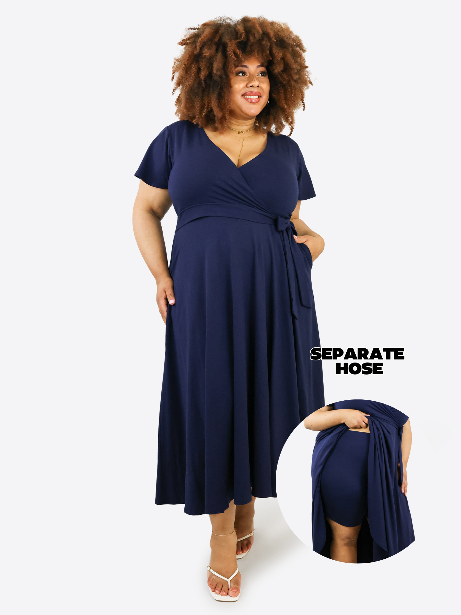 Midi Wickelkleid Carina - Midnight Blue