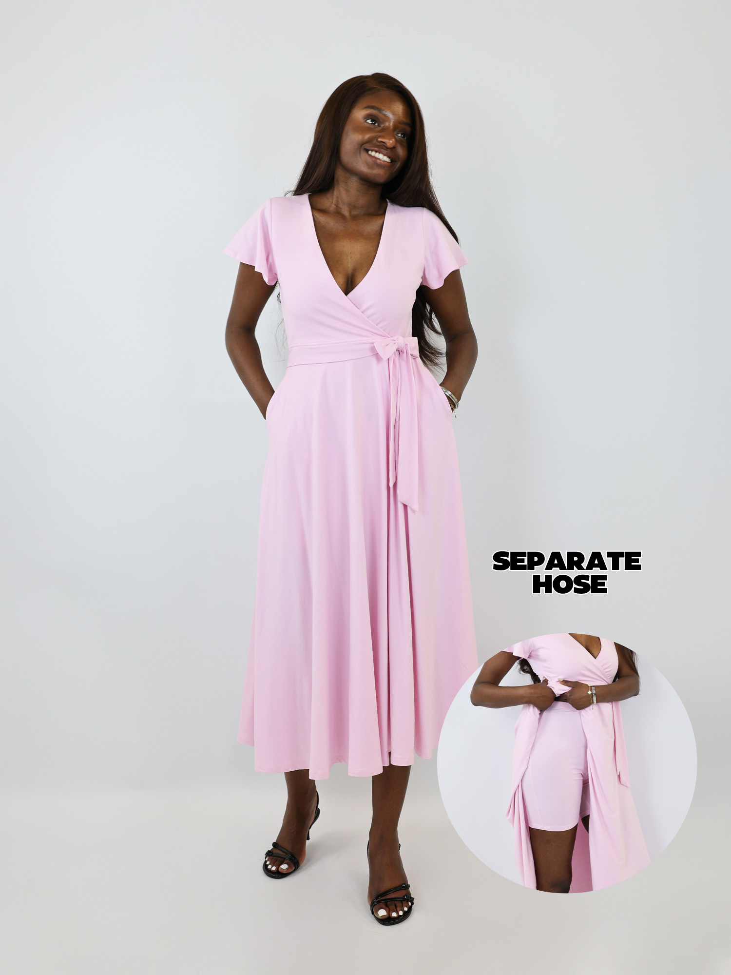 Midi Wickelkleid Carina - Rosa