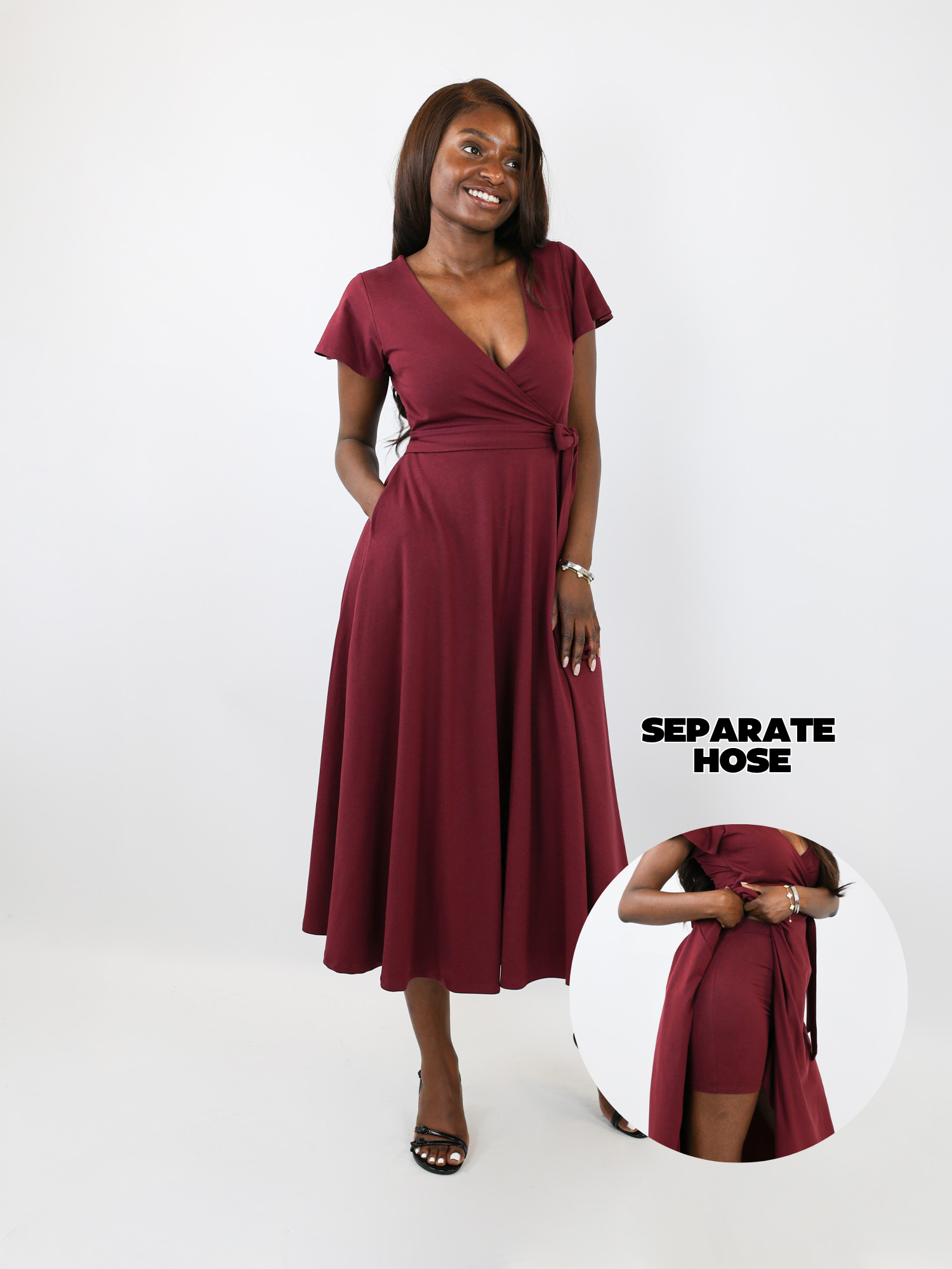 Midi Wickelkleid Carina - Plum