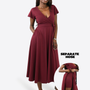 Midi Wickelkleid Carina - Plum