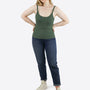 Rib Top mit Built-in Bra – Olive