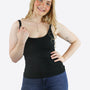 Rib Top mit Built-in Bra – Schwarz