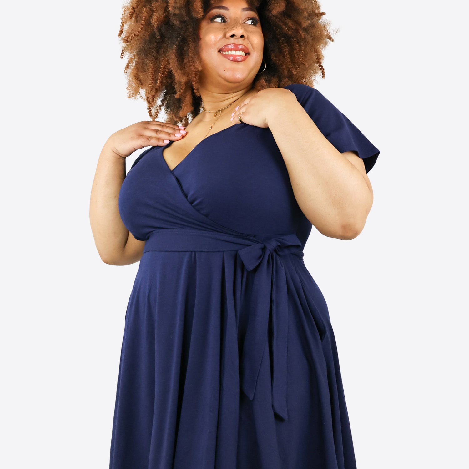 Classic Wickelkleid Carina - Midnight Blue