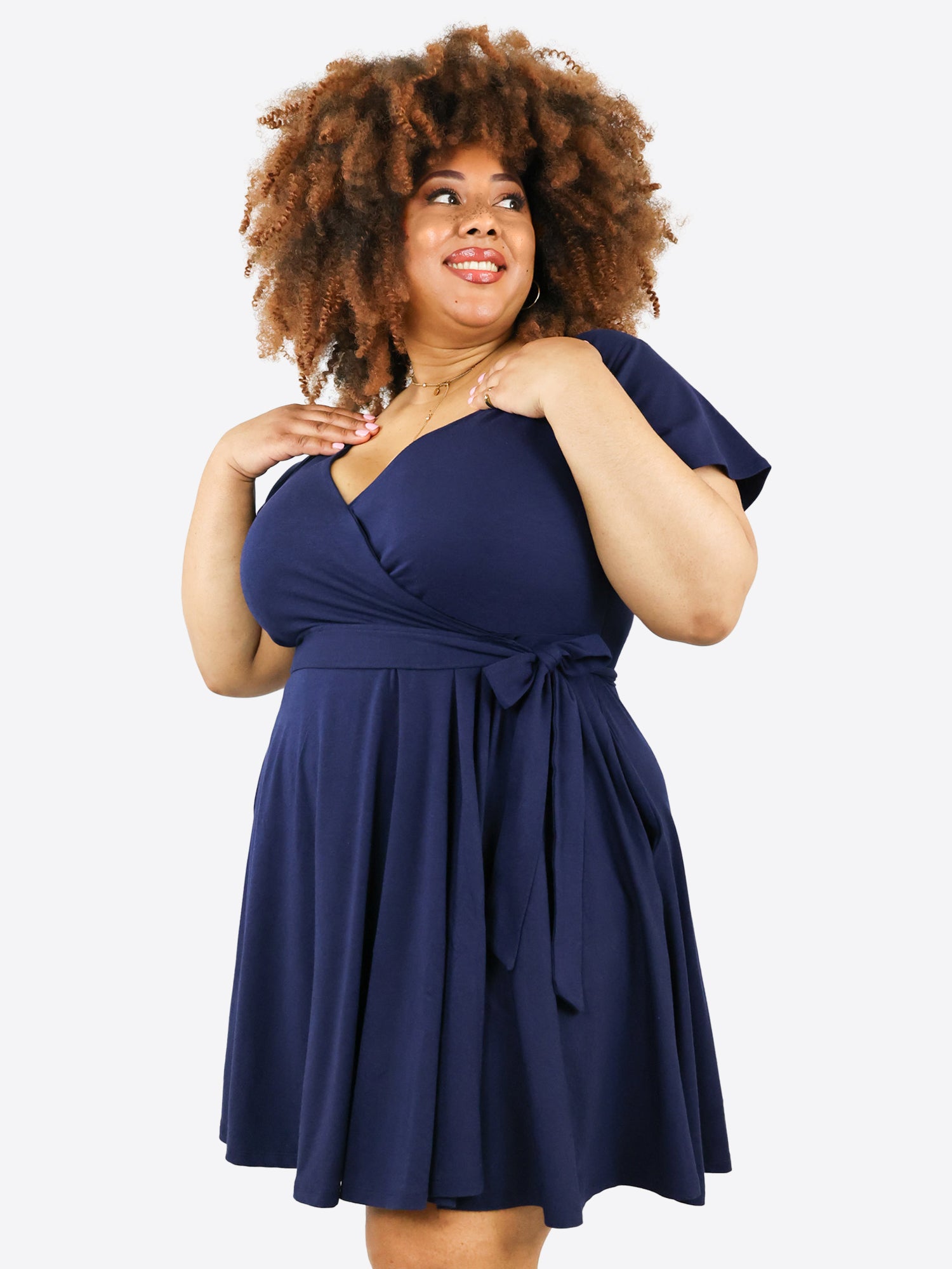Classic Wickelkleid Carina - Midnight Blue