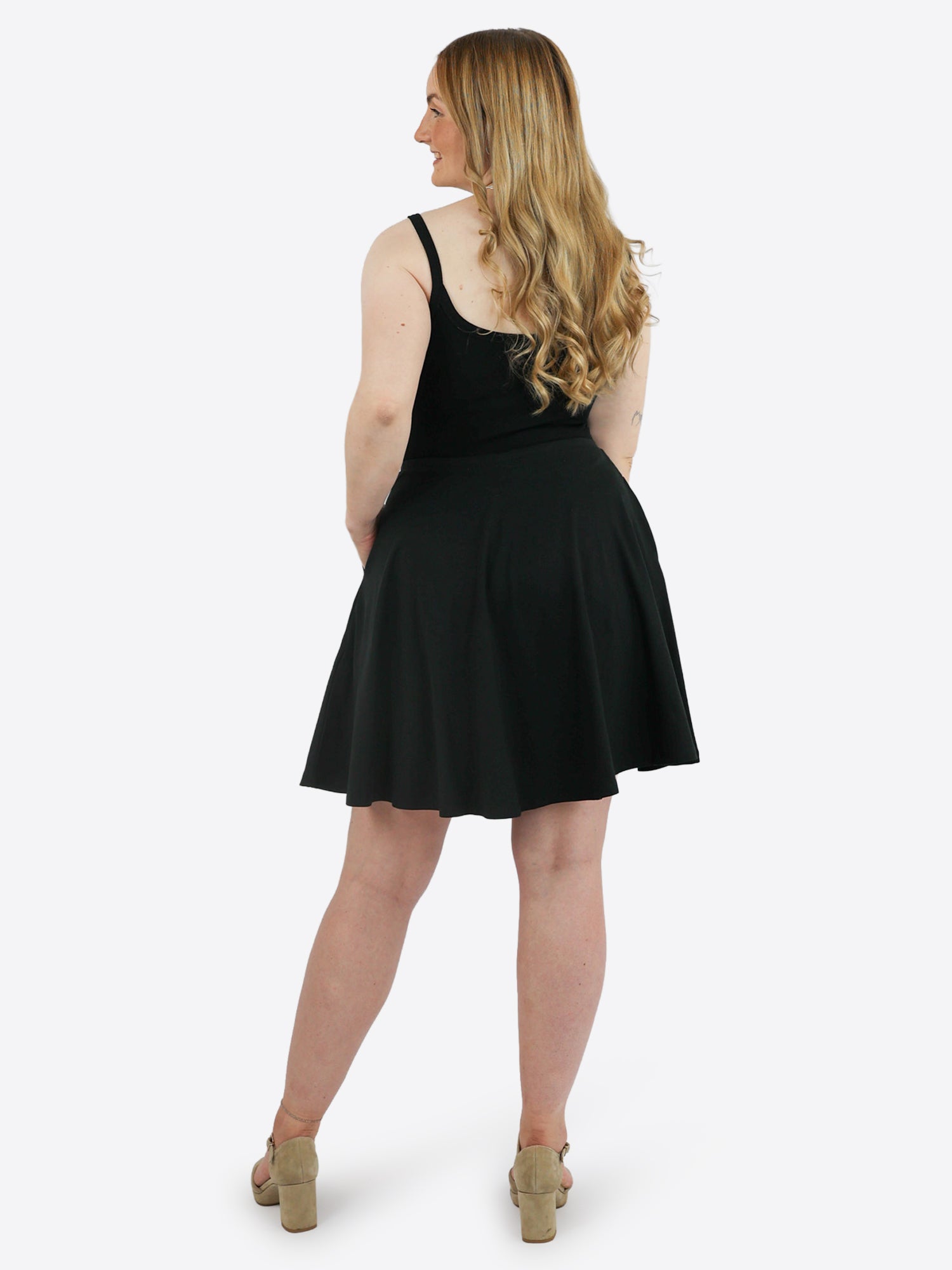 Verstellbarer Classic Skort mit Taschen - Schwarz