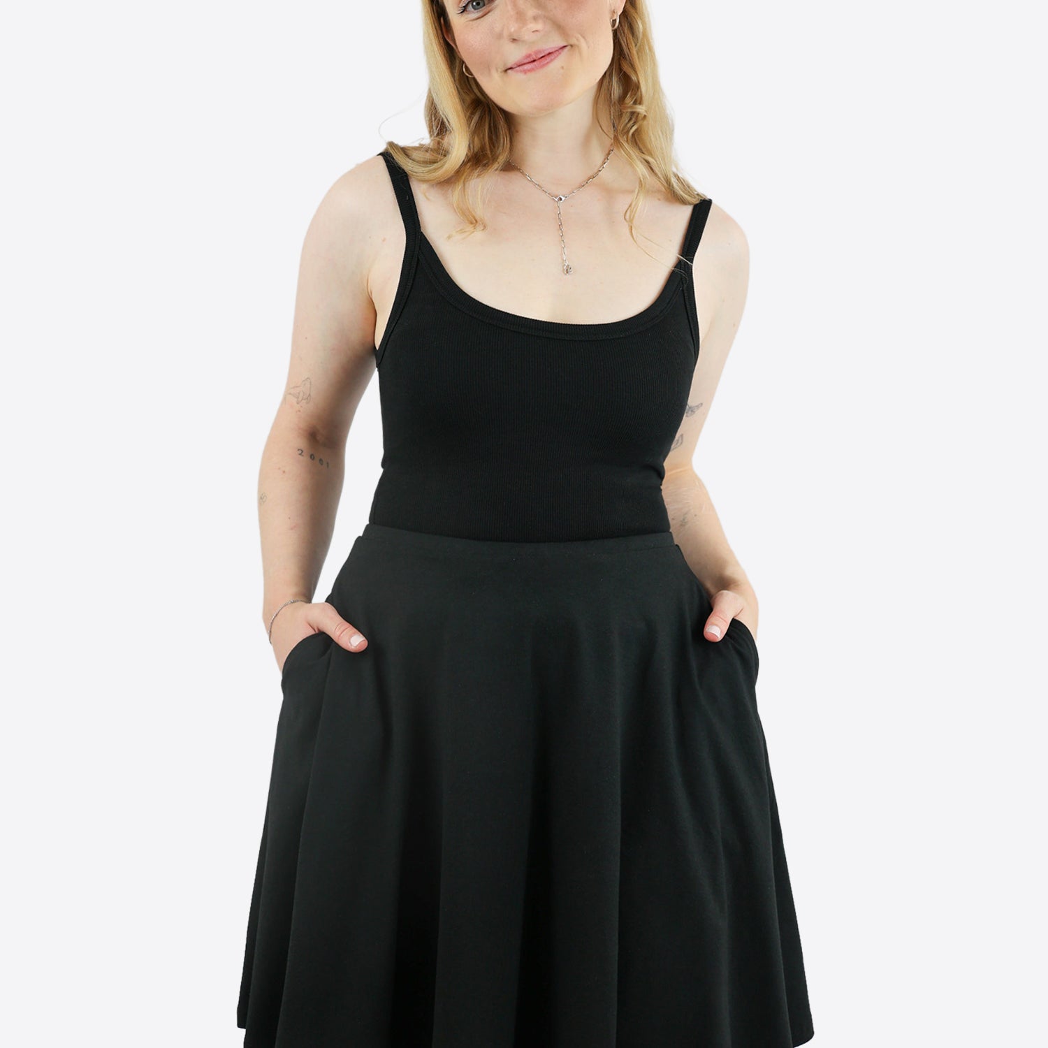 Verstellbarer Classic Skort mit Taschen - Schwarz