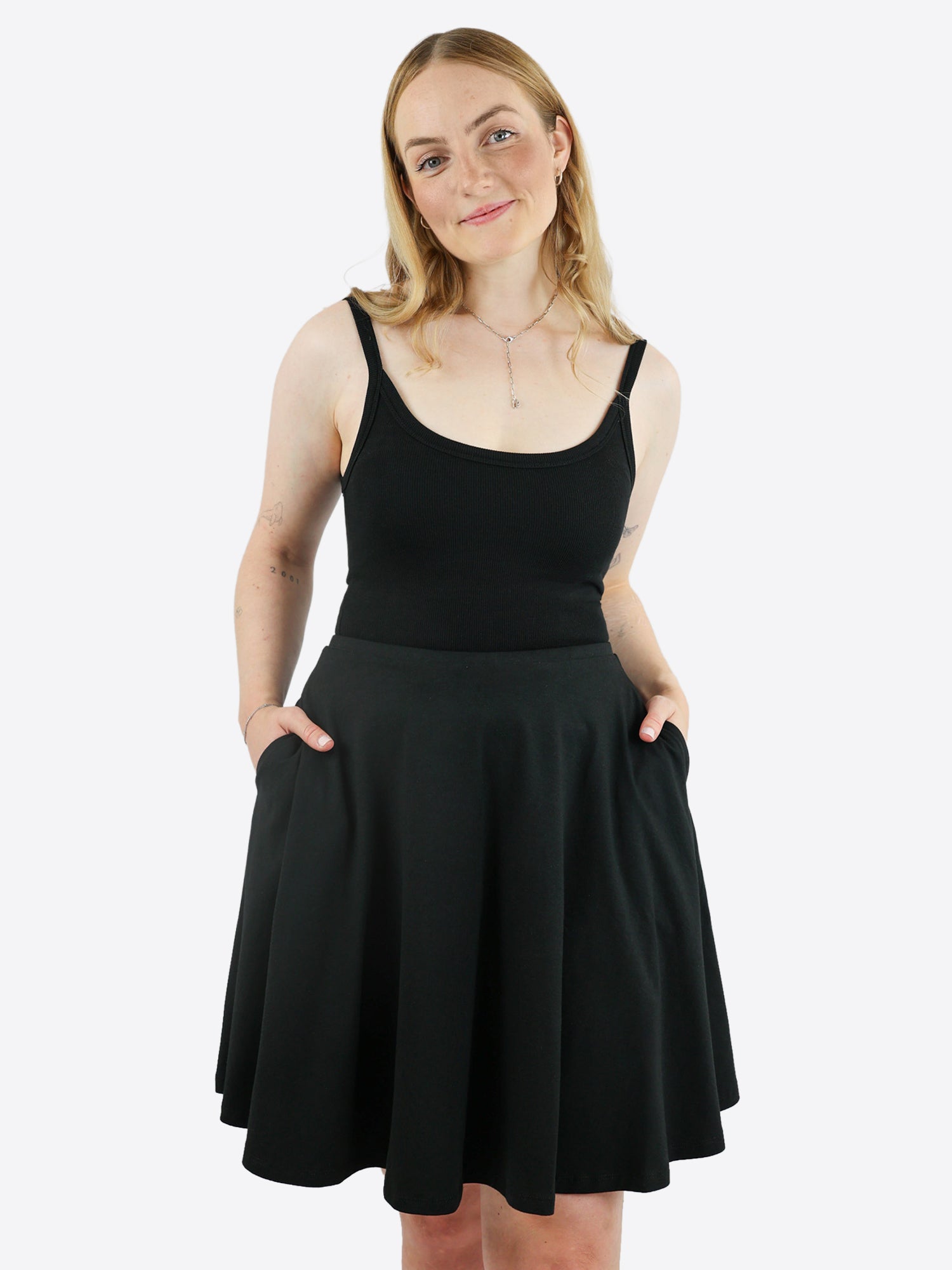 Verstellbarer Classic Skort mit Taschen - Schwarz