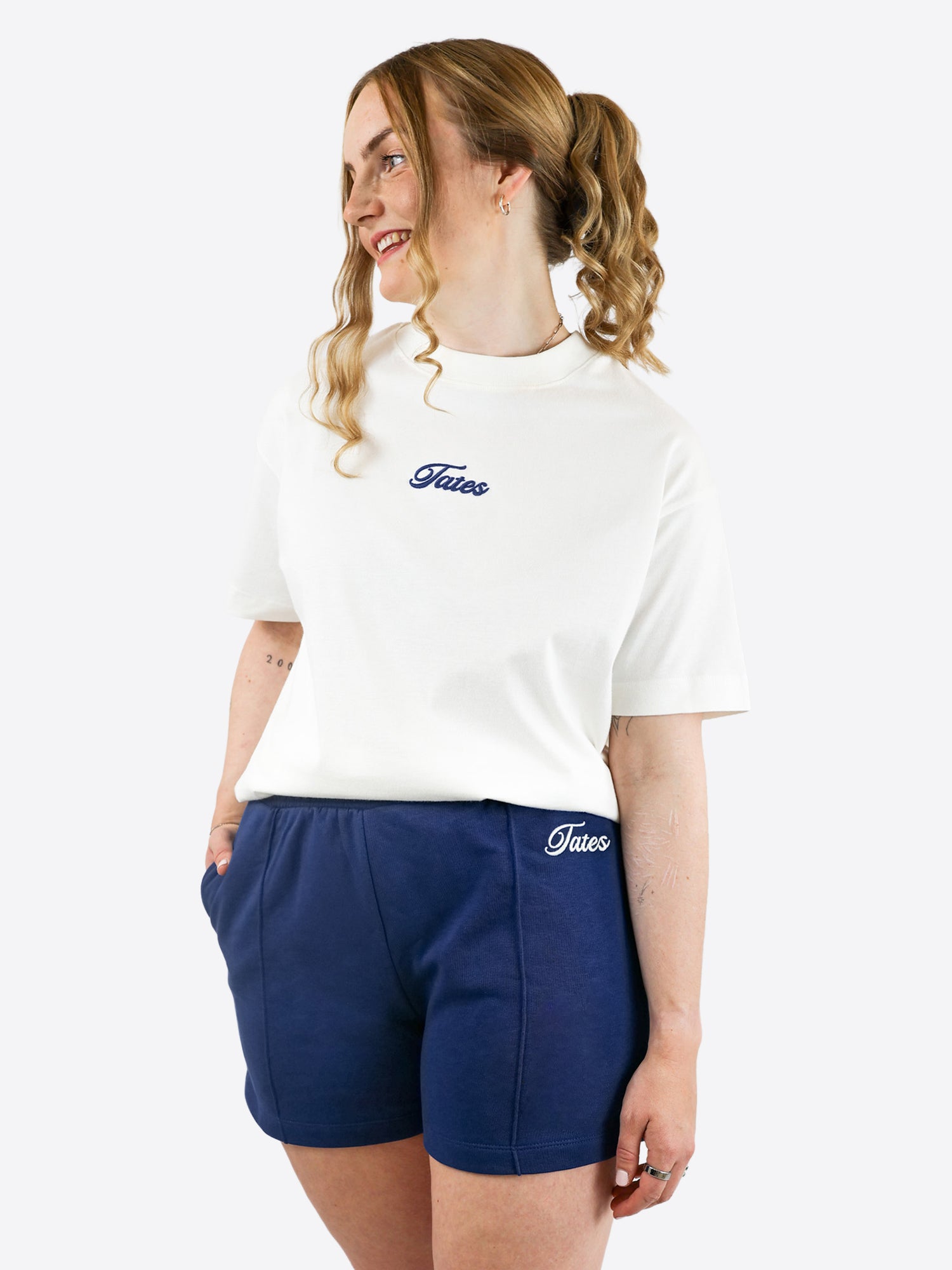 Light Jogginghose kurz mit Biese – Navy