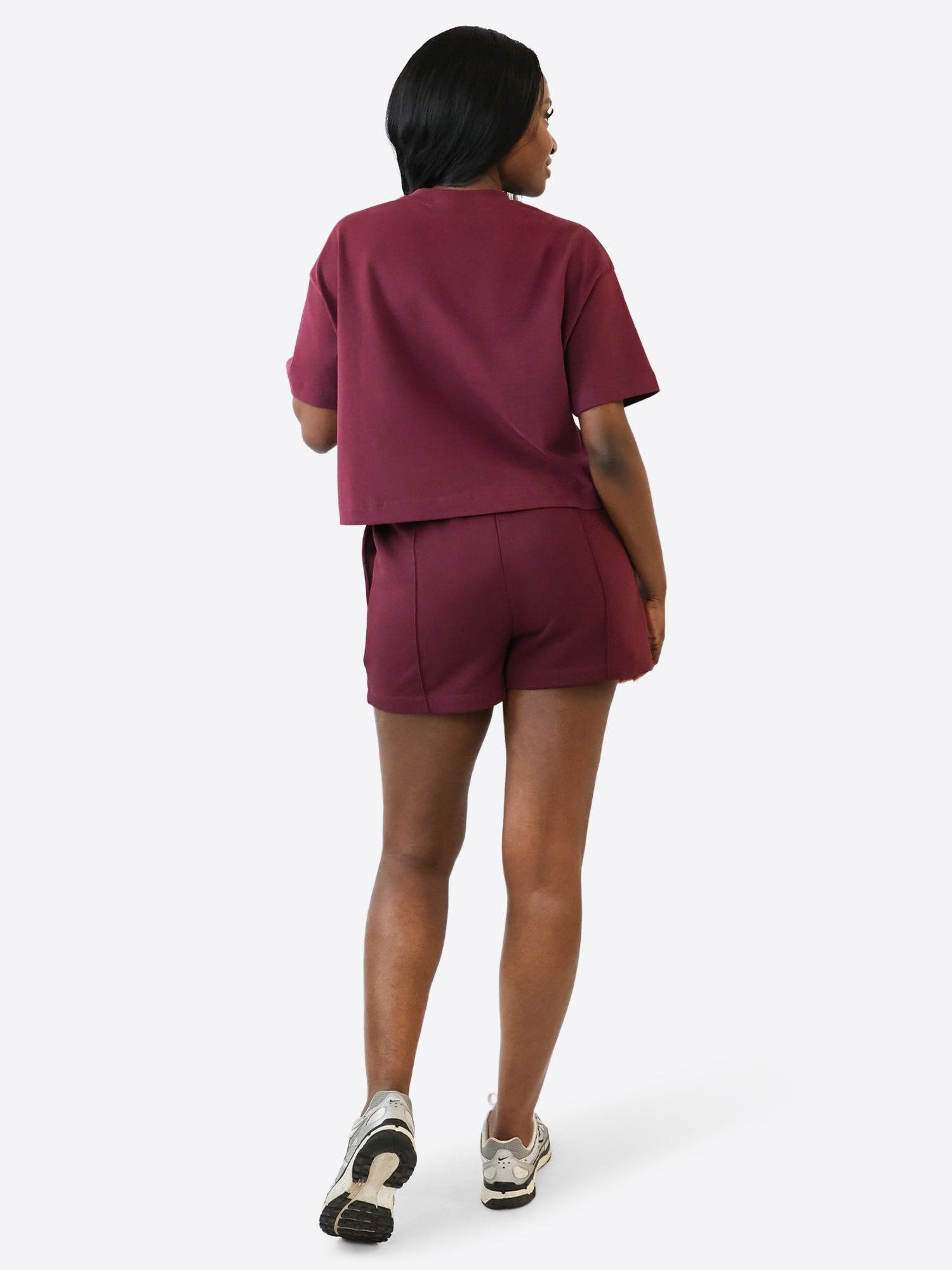 Light Jogginghose kurz mit Biese – Plum