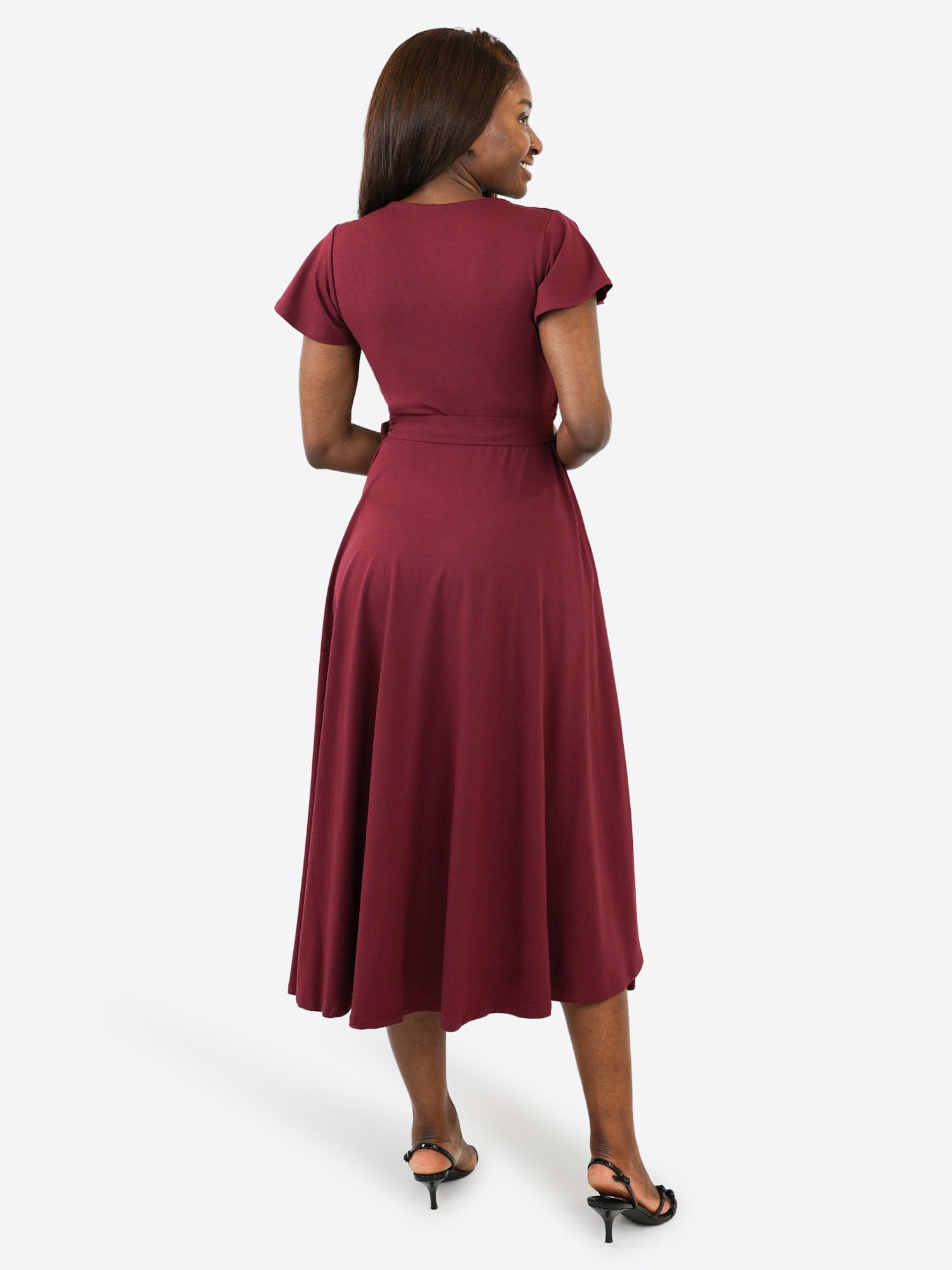 Midi Wickelkleid Carina - Plum