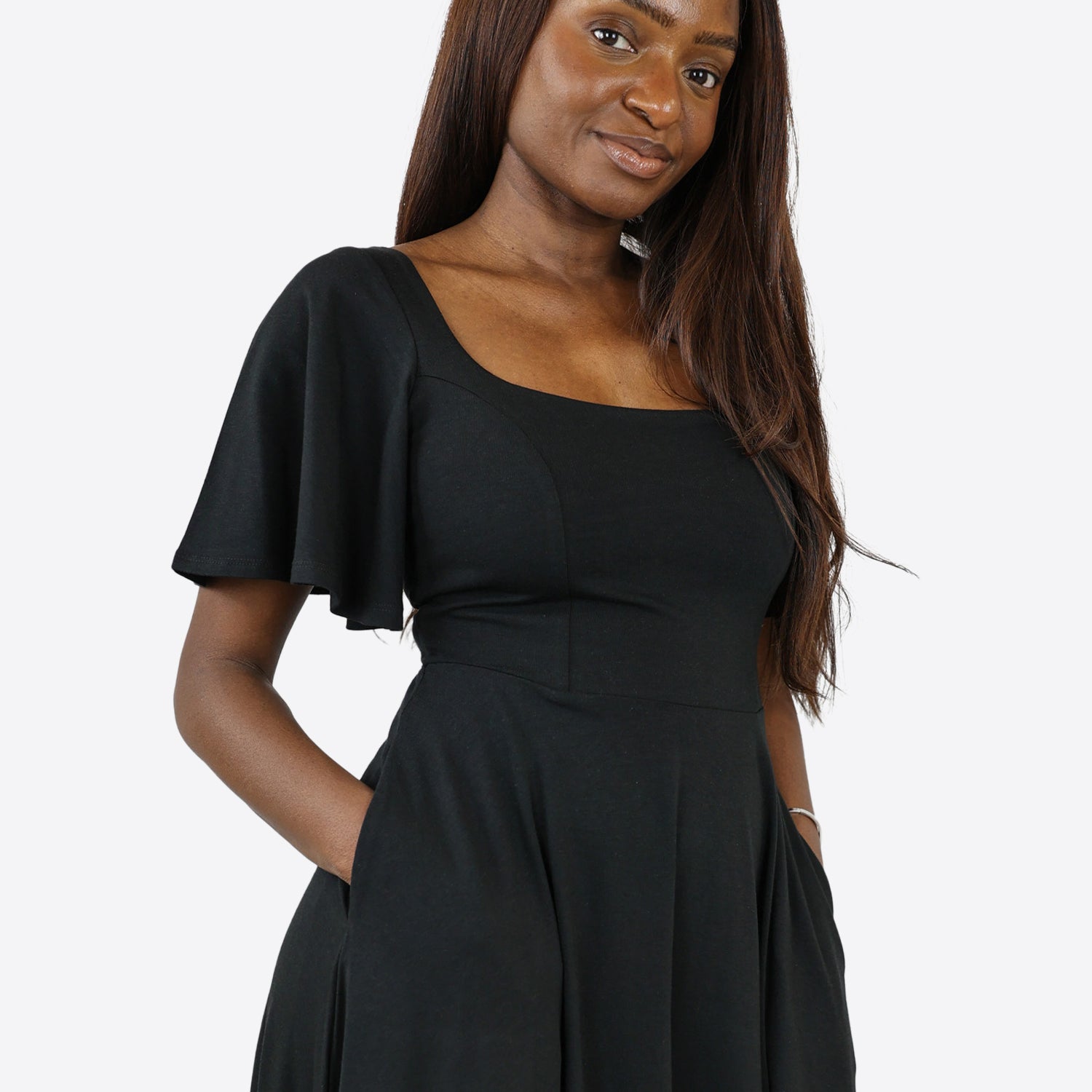 Midi Skort Kleid Mara - Schwarz