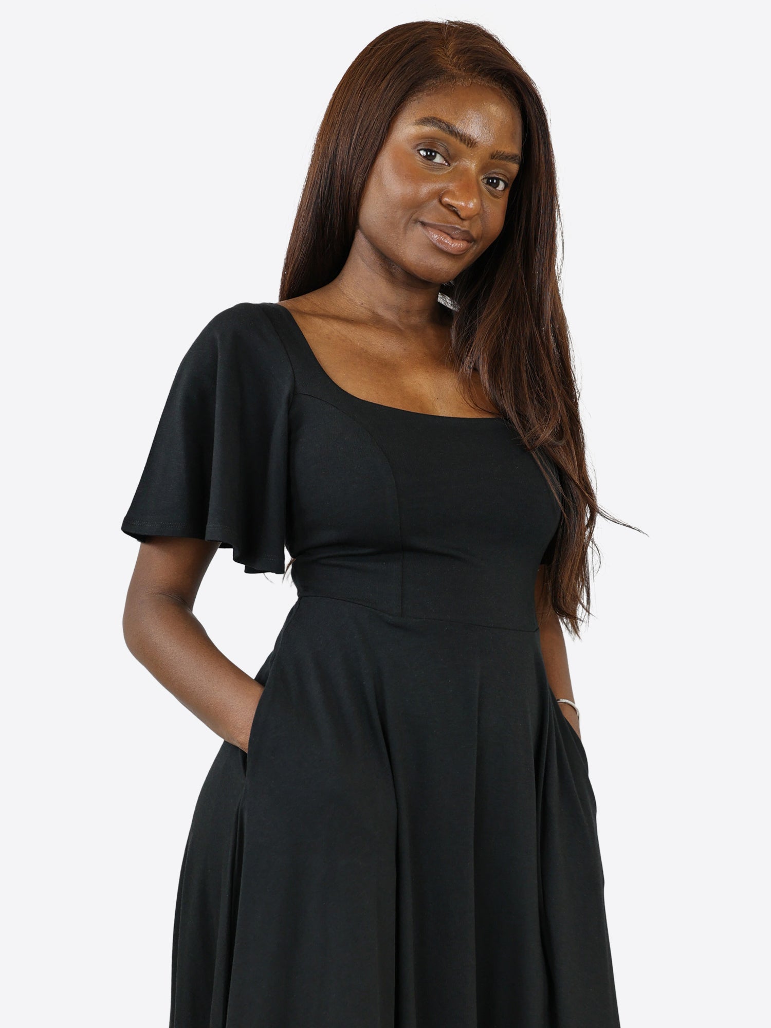 Midi Skort Kleid Mara - Schwarz