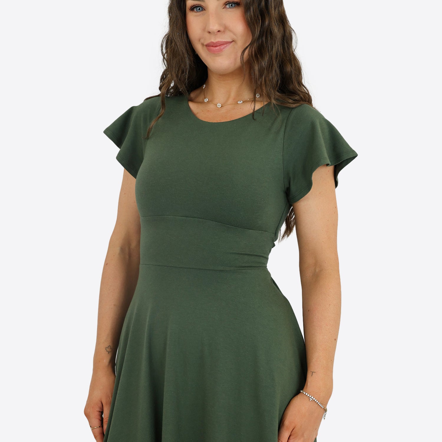 Midi Skort Kleid Linh - Olive
